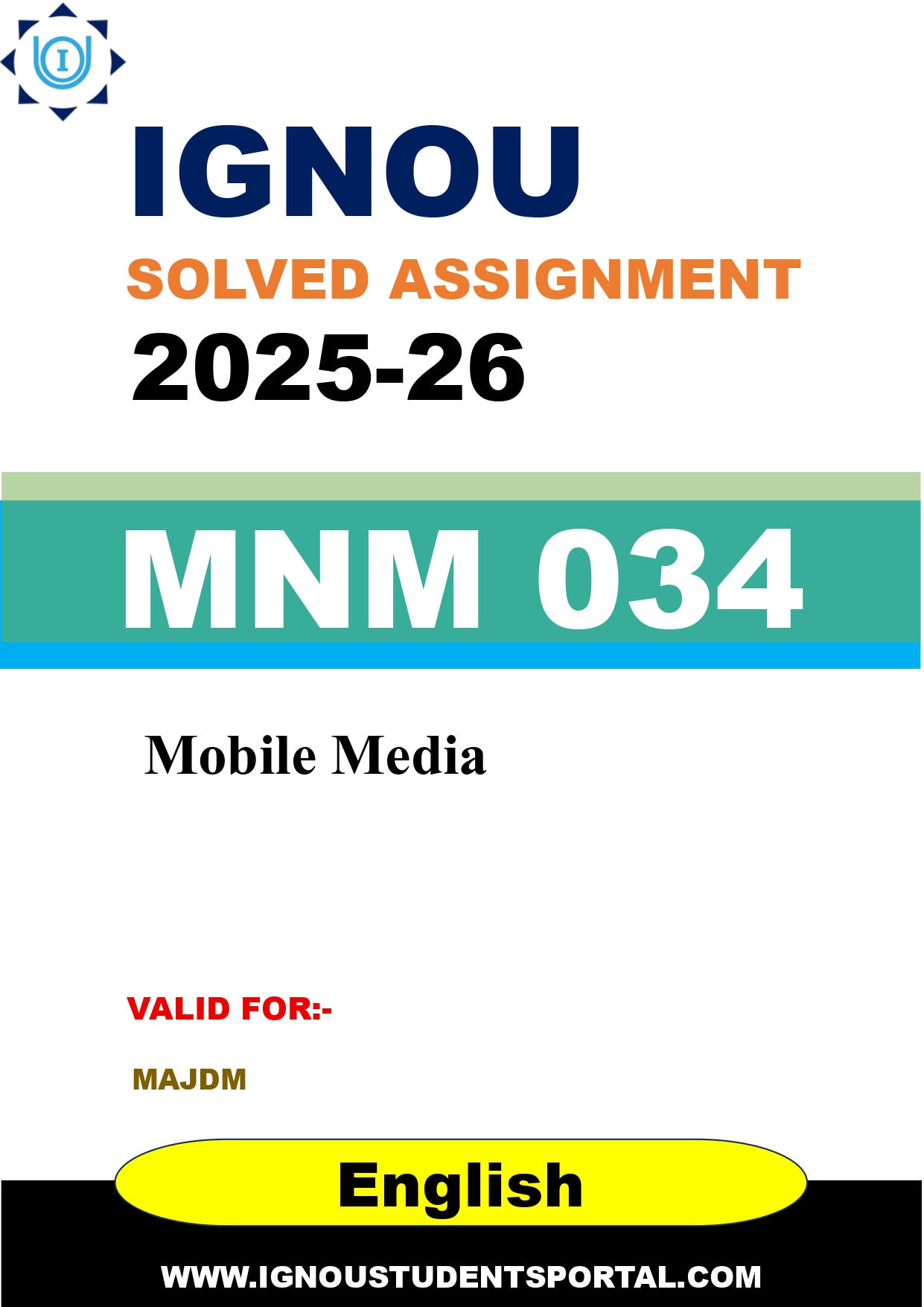 IGNOU MNM 034 Solved Assignment 2025-2026 (English Medium) – Download PDF