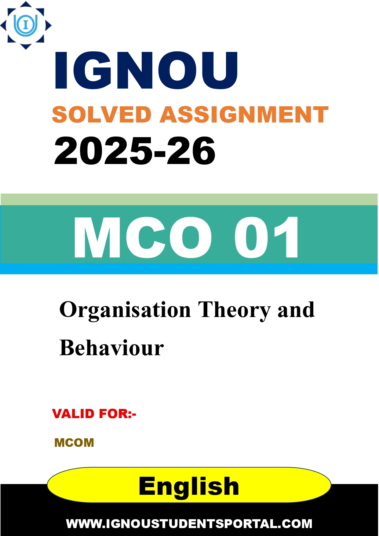 IGNOU MCO 01 Solved Assignment 2025-2026 (English Medium) – Download PDF
