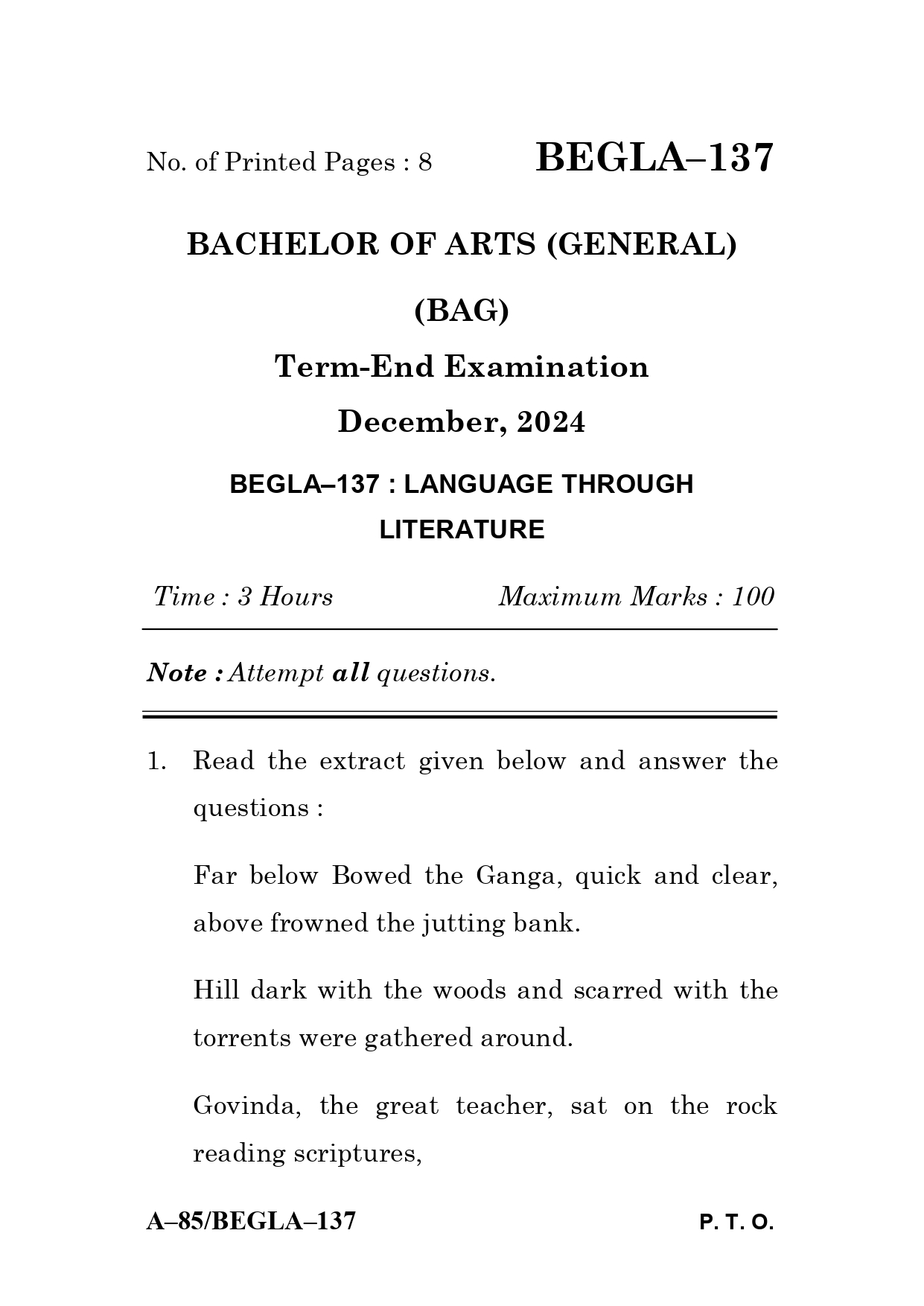 IGNOU BEGLA 137 Solved Previous Year Question Paper – December 2024 (English Medium) – Download PDF6