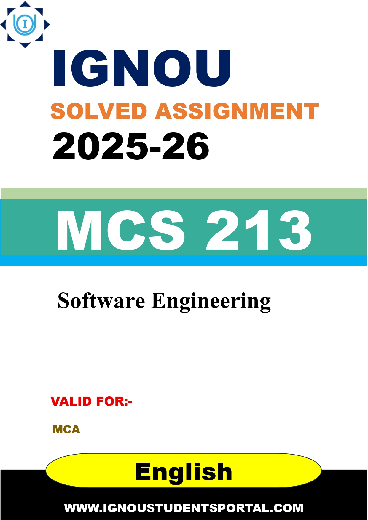 IGNOU MCS 213 Solved Assignment 2025-2026 (English Medium) – Download PDF