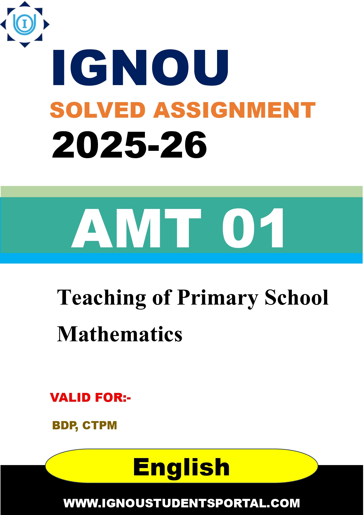 IGNOU AMT 01 Solved Assignment 2025-2026 (English Medium) – Download PDF
