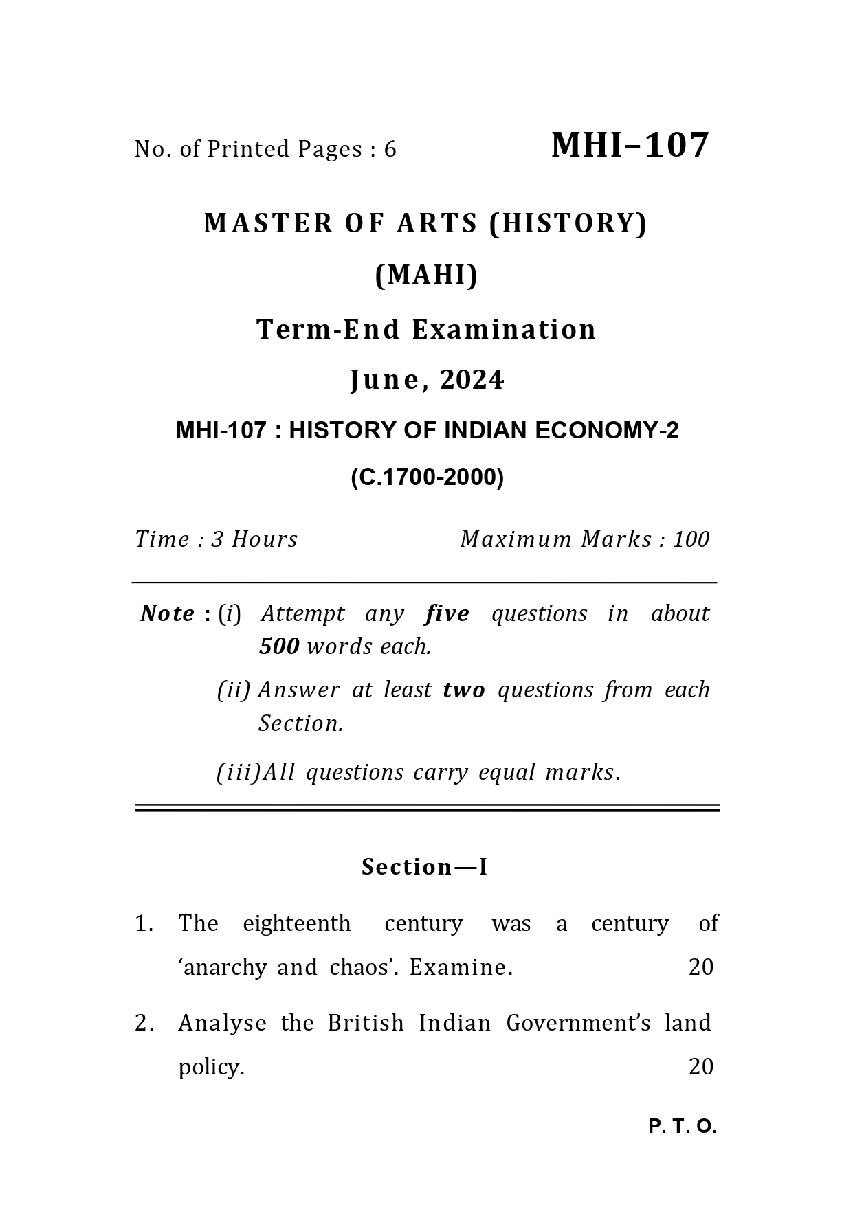 IGNOU MHI 107 Solved Previous Year Question Paper – June 2024 (Hindi Medium) – Download PDF