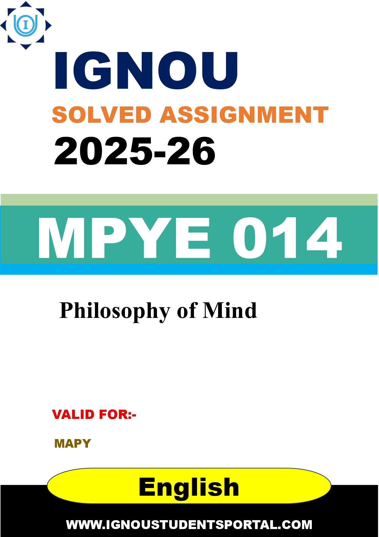 IGNOU MPYE 014 Solved Assignment 2025-2026 (English Medium) – Download PDF