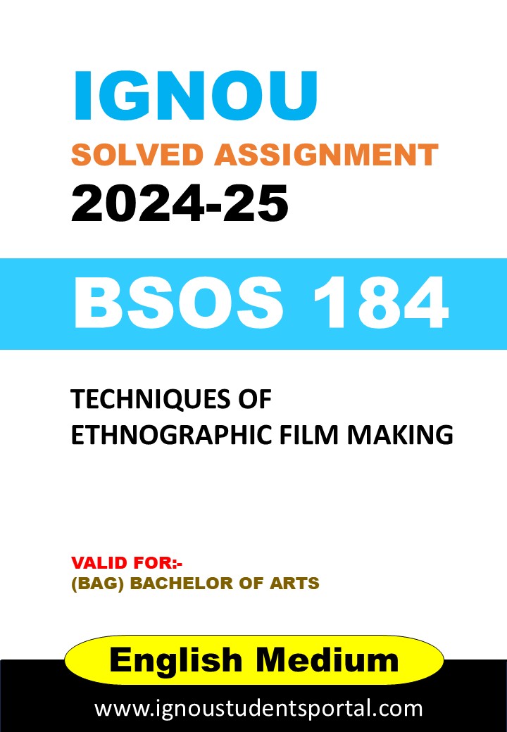IGNOU BSOS 184 Solved Assignment 2024-25 (English Medium) – Download PDF