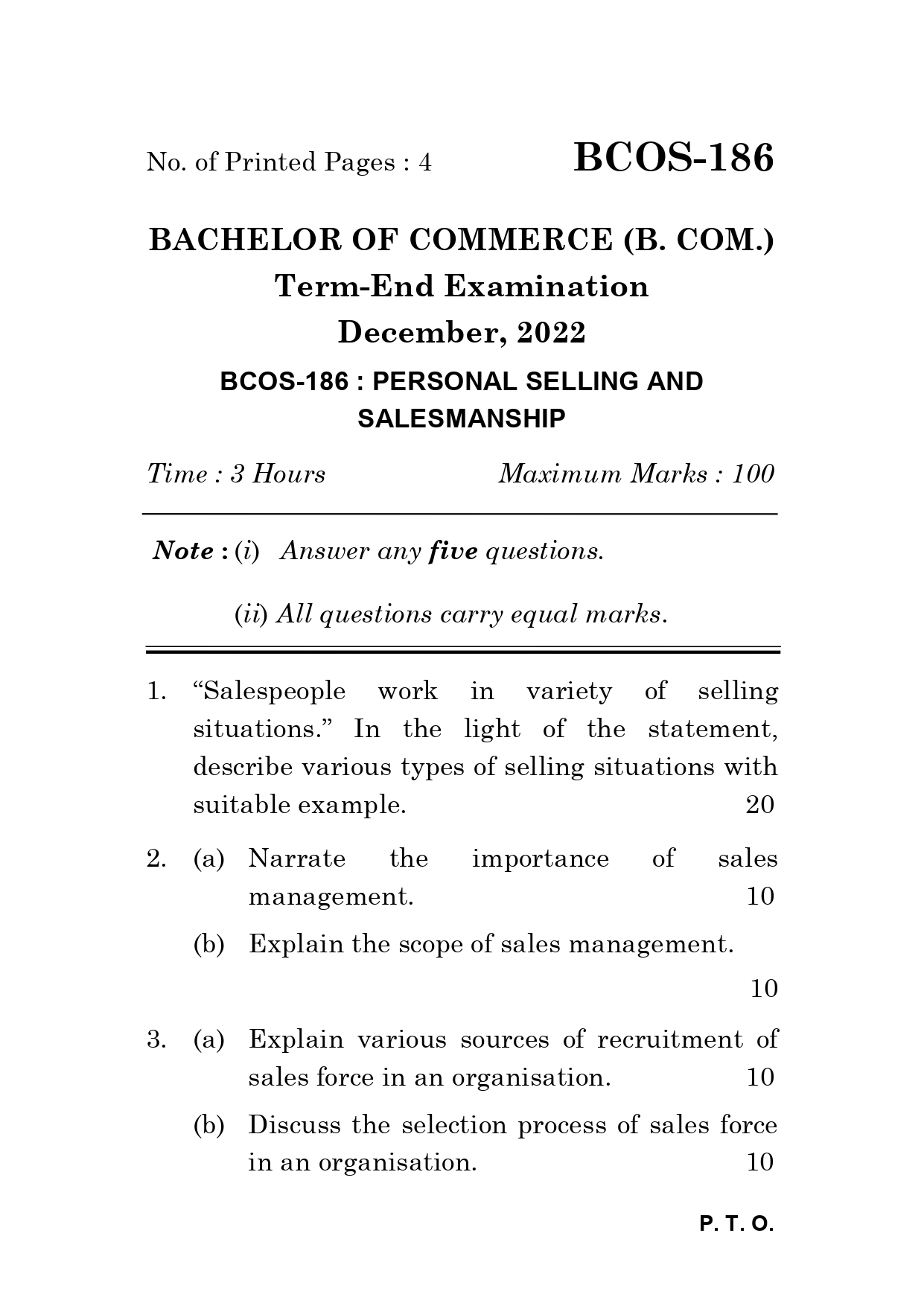 IGNOU BCOS 186 Solved Previous Year Question Paper – June 2022 (English Medium) – Download PDF