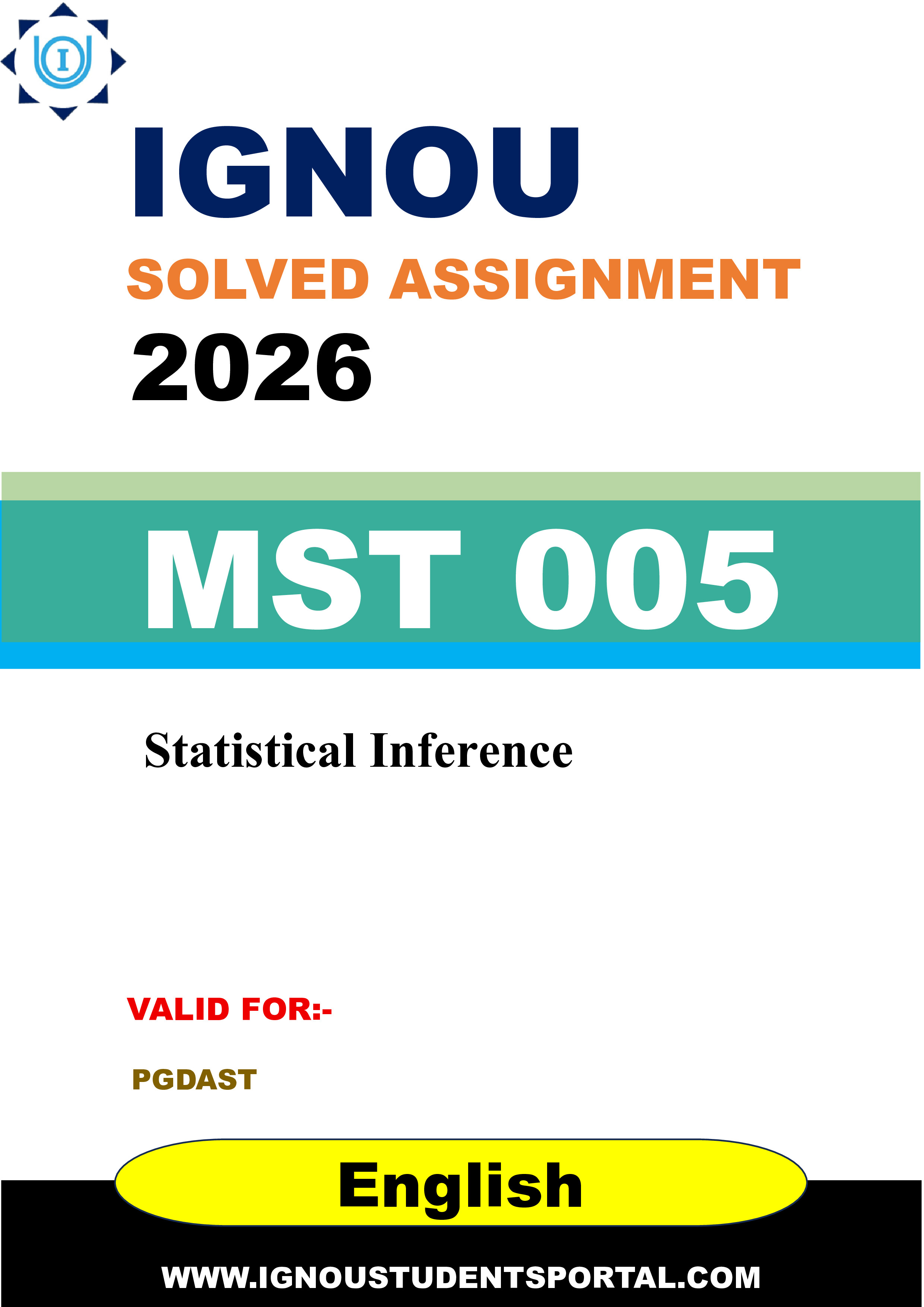IGNOU MST 005 Solved Assignment 2026-26: Statistical Inference (English Medium) | IGNOU Students Portal