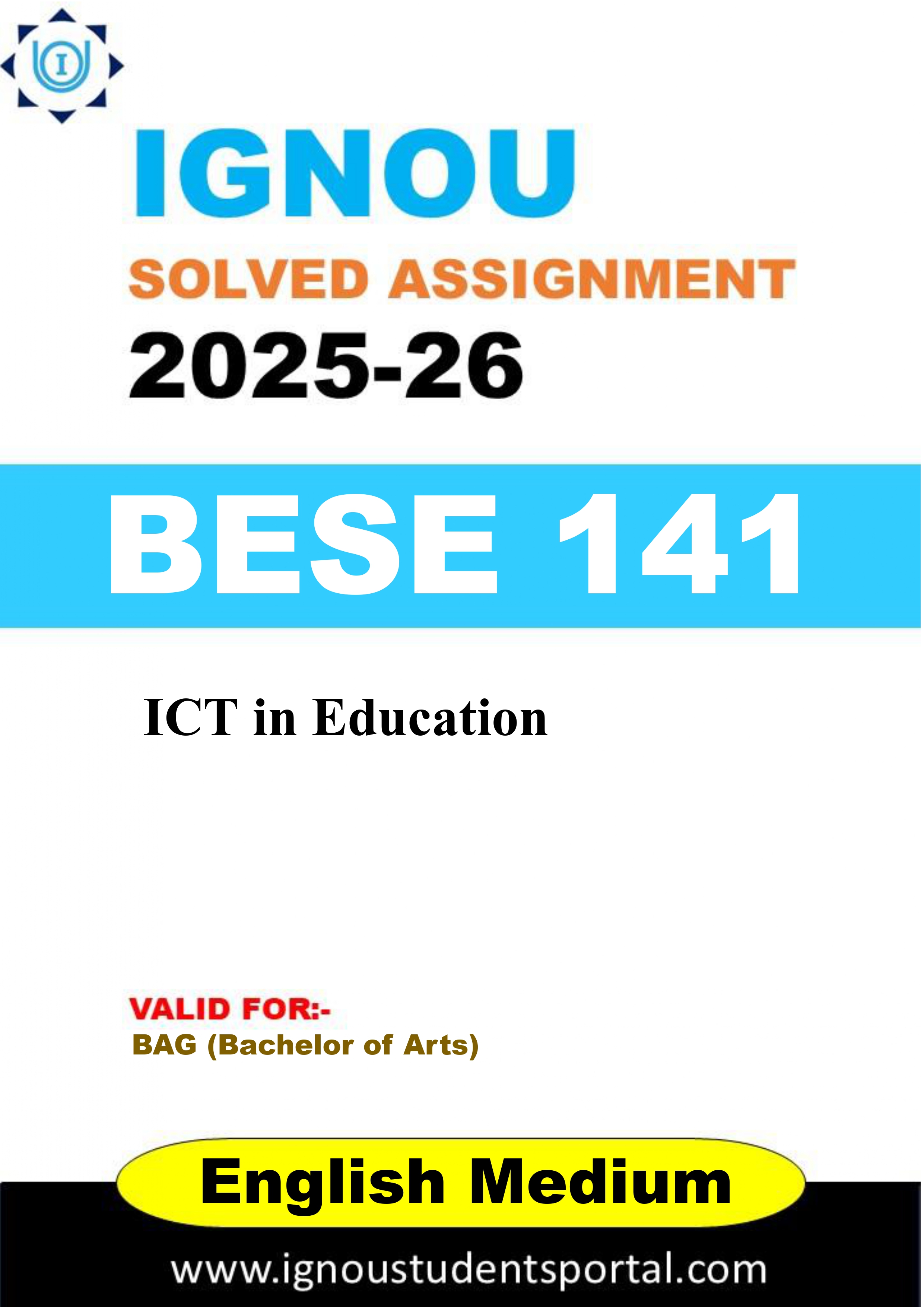 IGNOU BESE 141 Solved Assignment 2025-2026 (ENGLISH 14 Medium) – Download PDF