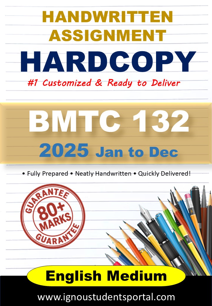 IGNOU Handwritten Assignment Hardcopy – BMTC 132 (DIFFERENTIAL EQUATIONS) 2025, ENGLISH Medium