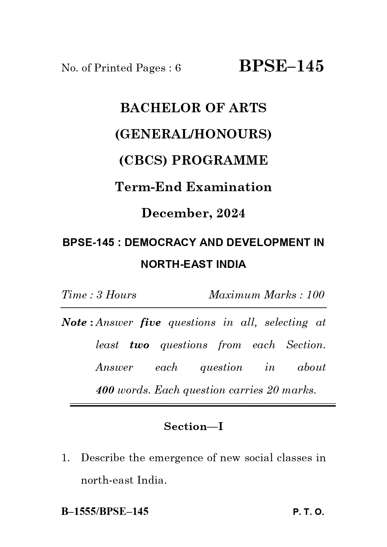 IGNOU BPSE 145 Solved Previous Year Question Paper – December 2024 (Hindi Medium) – Download PDF