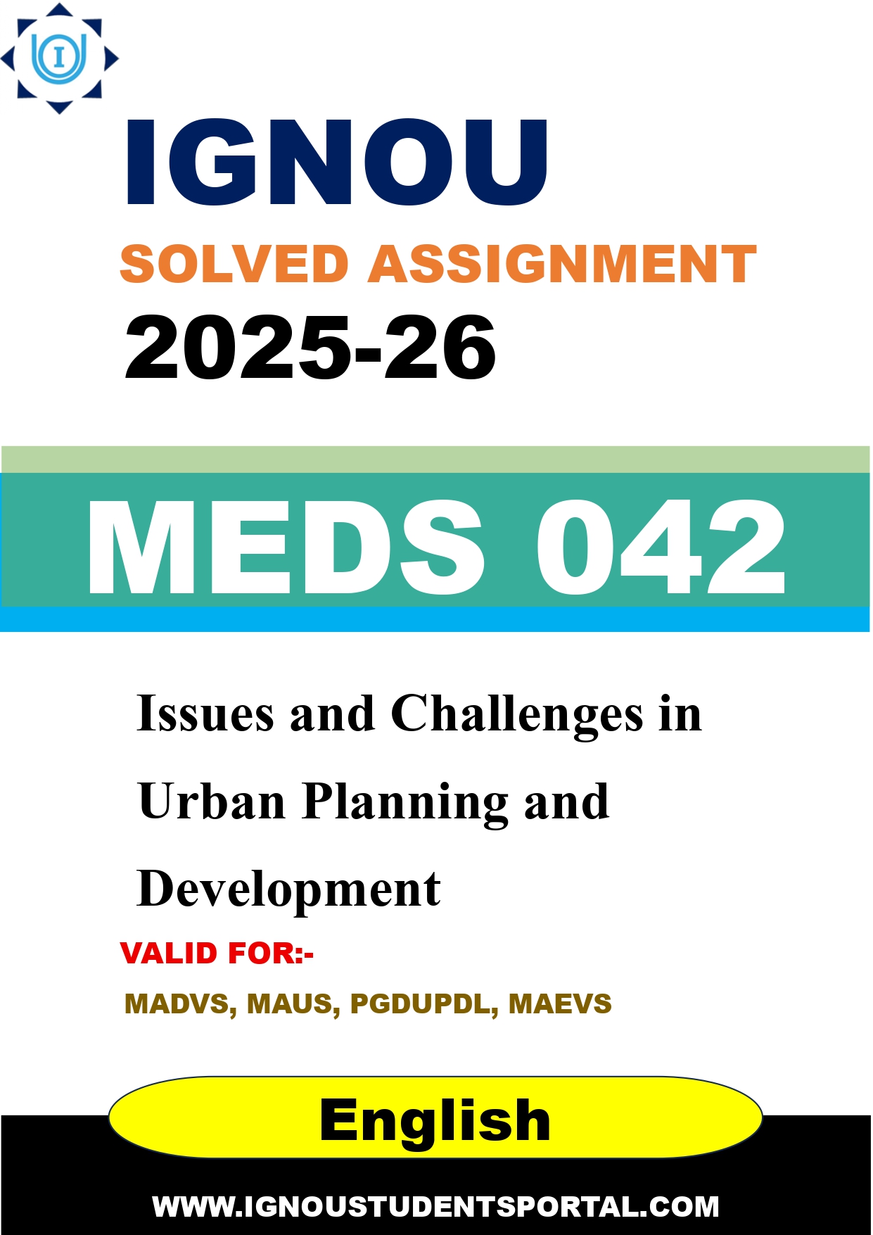 IGNOU MEDS 042 Solved Assignment 2025-2026 (English Medium) – Download PDF