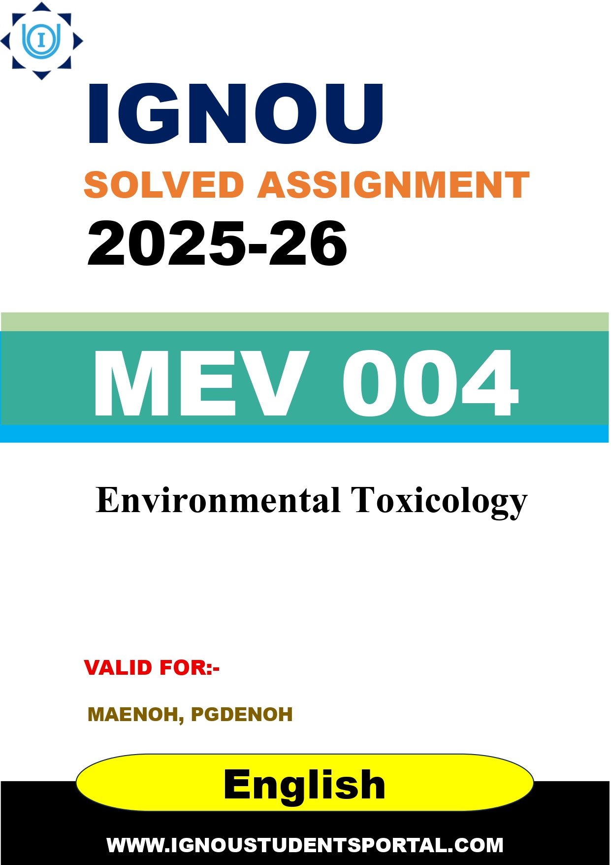 IGNOU MEV 004 Solved Assignment 2025-2026 (English Medium) – Download PDF