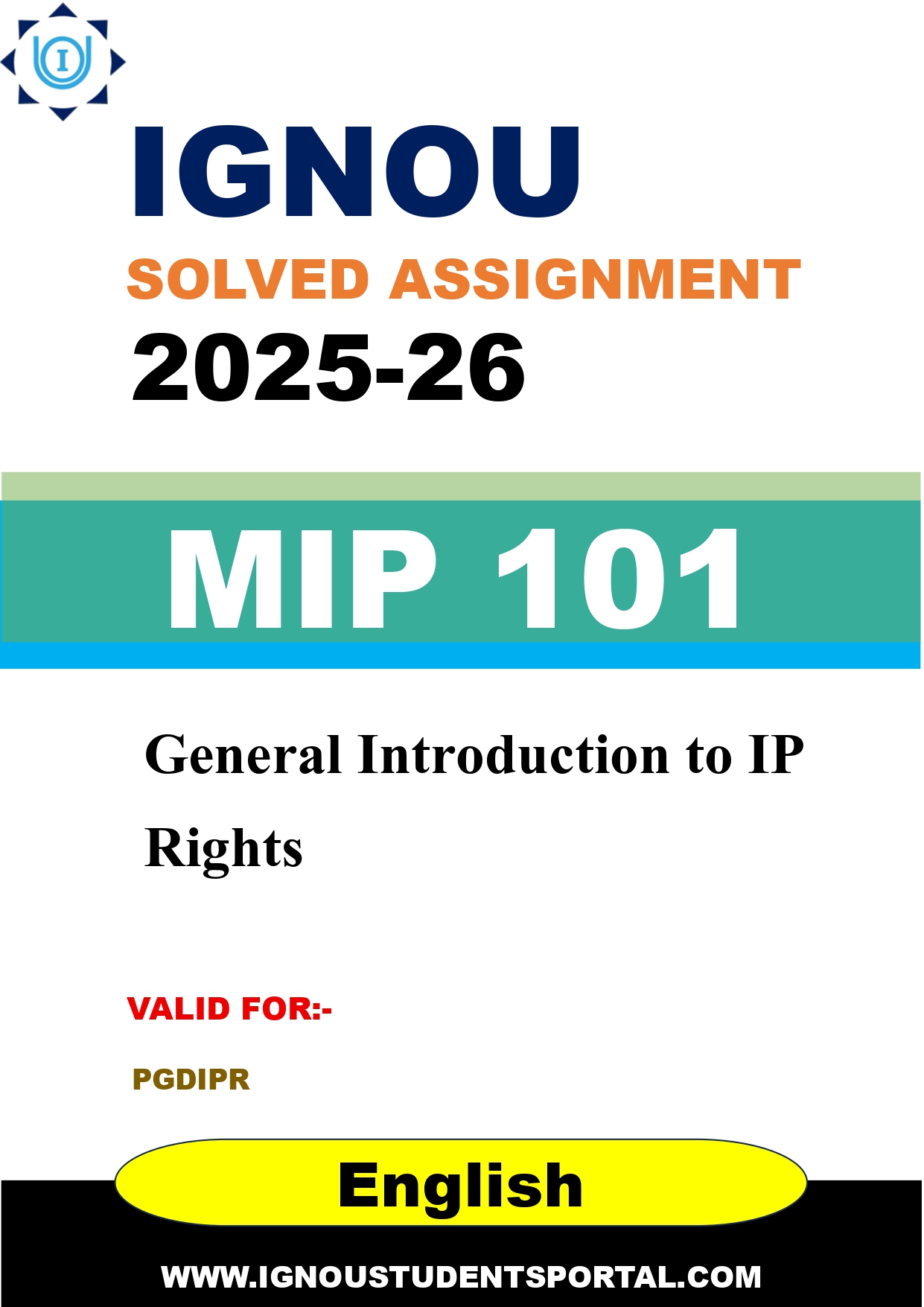 IGNOU MIP 101 Solved Assignment 2025-2026 (English Medium) – Download PDF