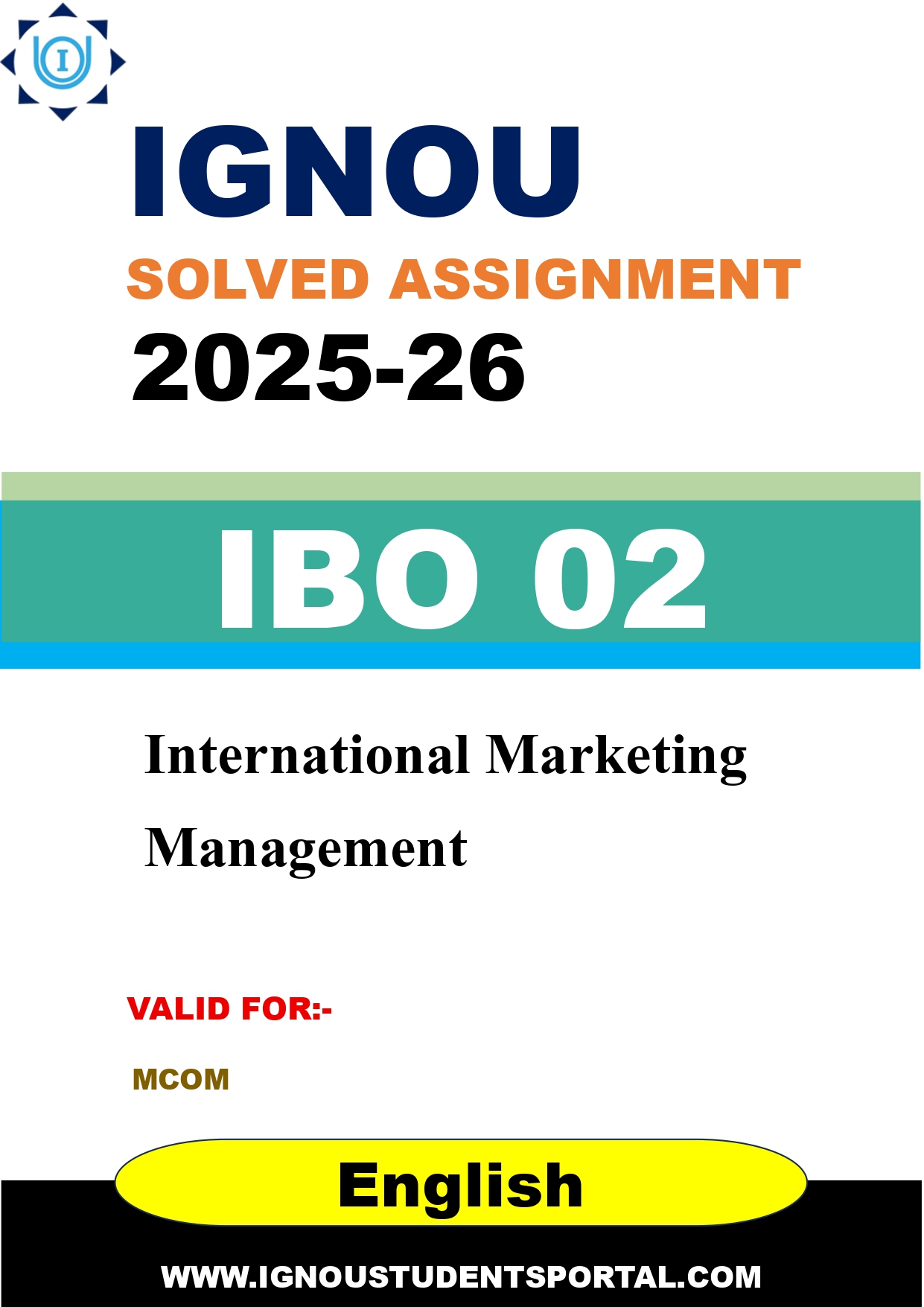 IGNOU IBO 02 Solved Assignment 2025-2026 (English Medium) – Download PDF