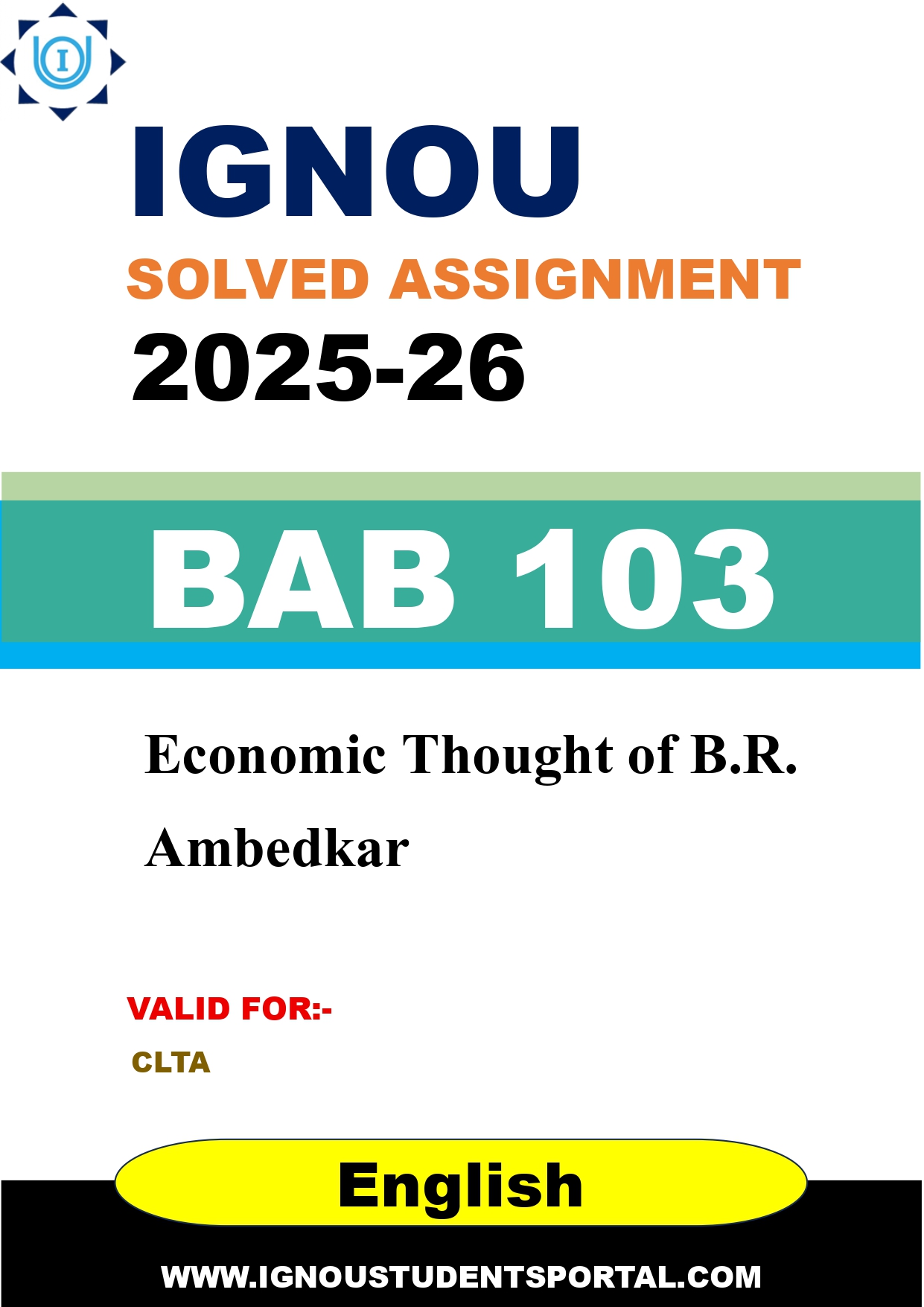 IGNOU BAB 103 Solved Assignment 2025-2026 (English Medium) – Download PDF