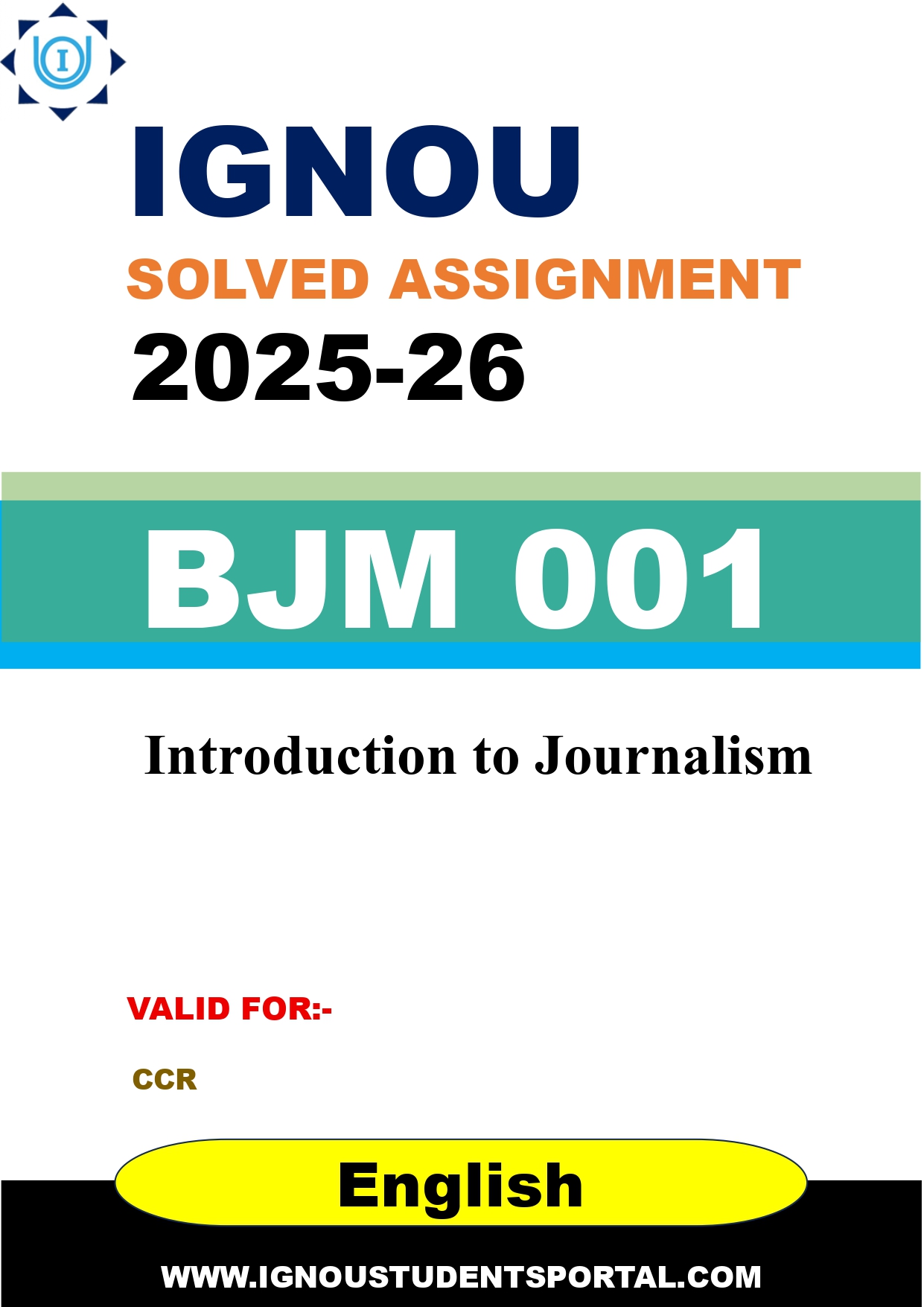 IGNOU BJM 001 Solved Assignment 2025-2026 (English Medium) – Download PDF