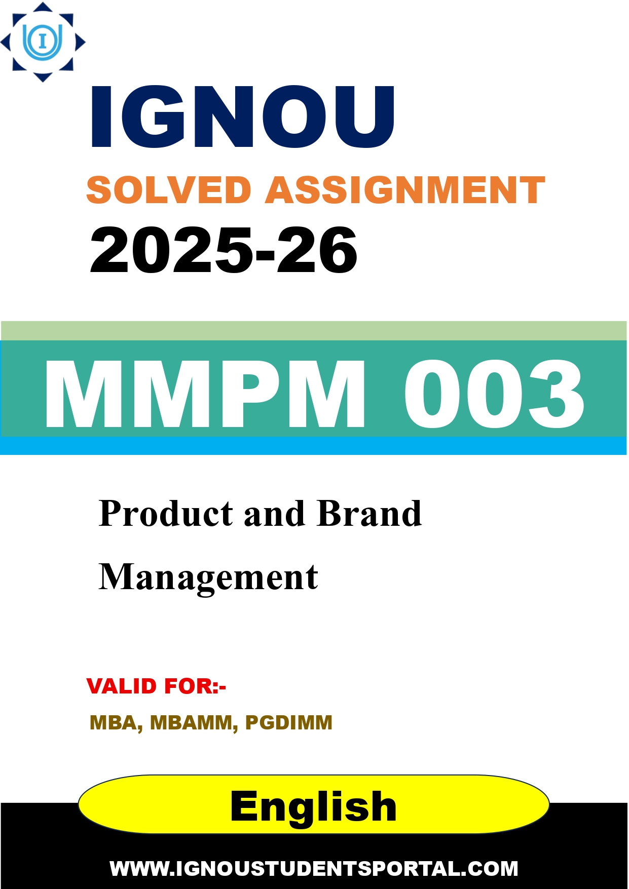 IGNOU MMPM 003 Solved Assignment 2025-2026 (English Medium) – Download PDF