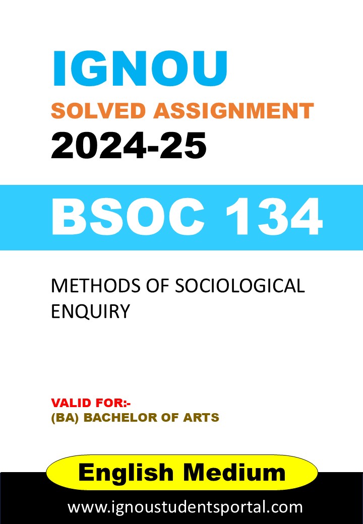 IGNOU BSOC 134 Solved Assignment 2024-25 (English Medium) – Download PDF