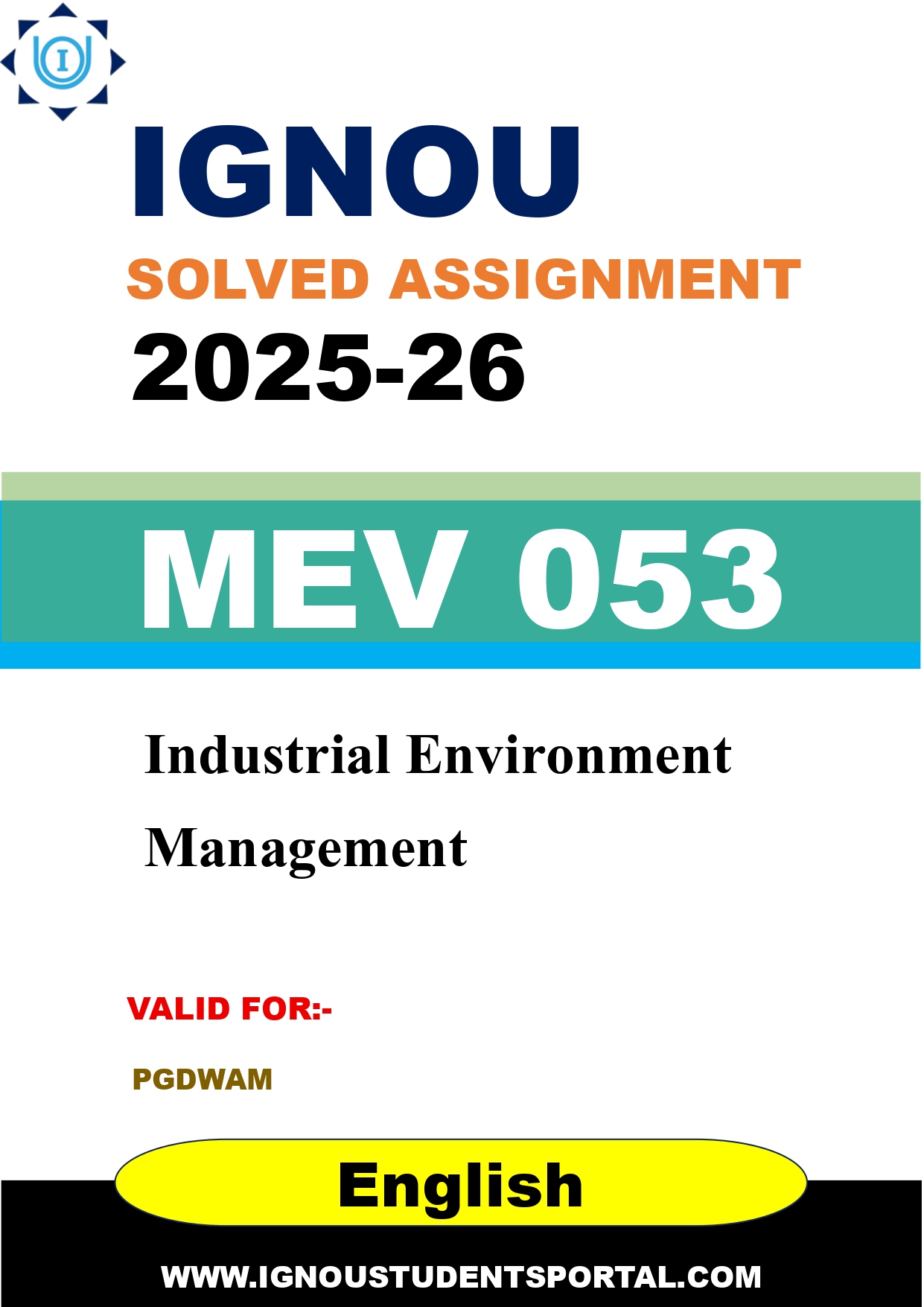 IGNOU MEV 053 Solved Assignment 2025-2026 (English Medium) – Download PDF