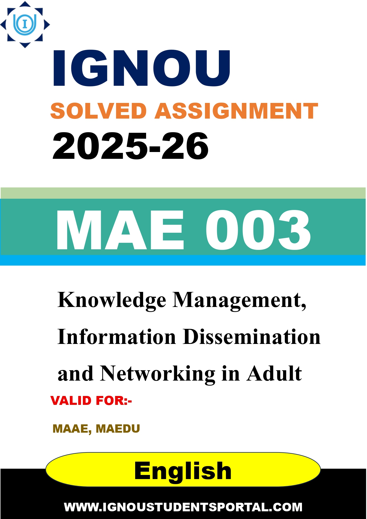 IGNOU MAE 003 Solved Assignment 2025-2026 (English Medium) – Download PDF