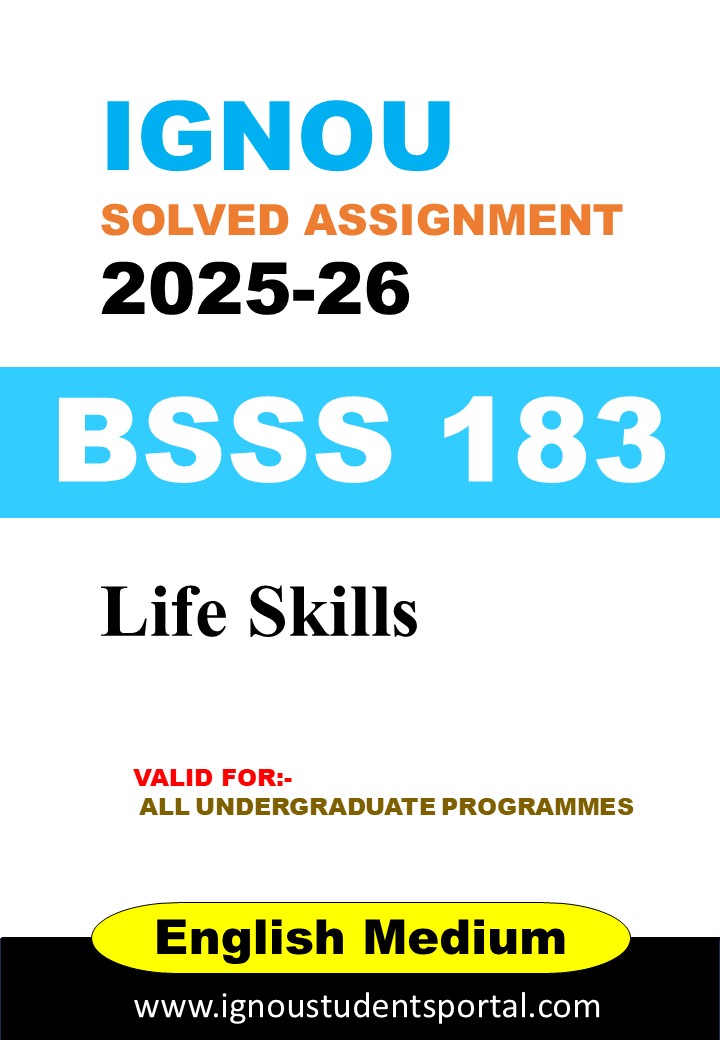 IGNOU BSSS 183 Solved Assignment 2025-26 (English Medium) – Download PDF