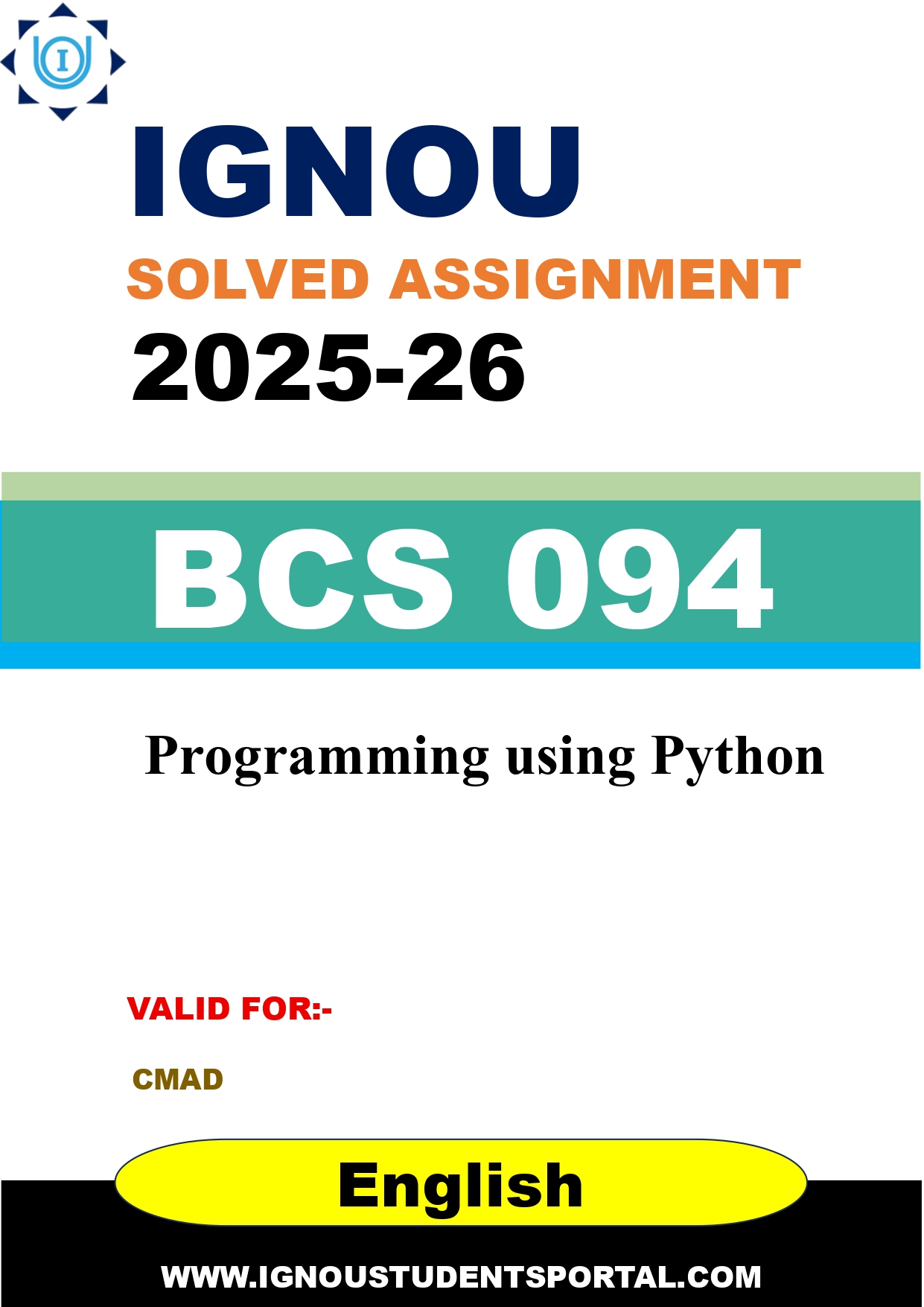 IGNOU BCS 094 Solved Assignment 2025-2026 (English Medium) – Download PDF