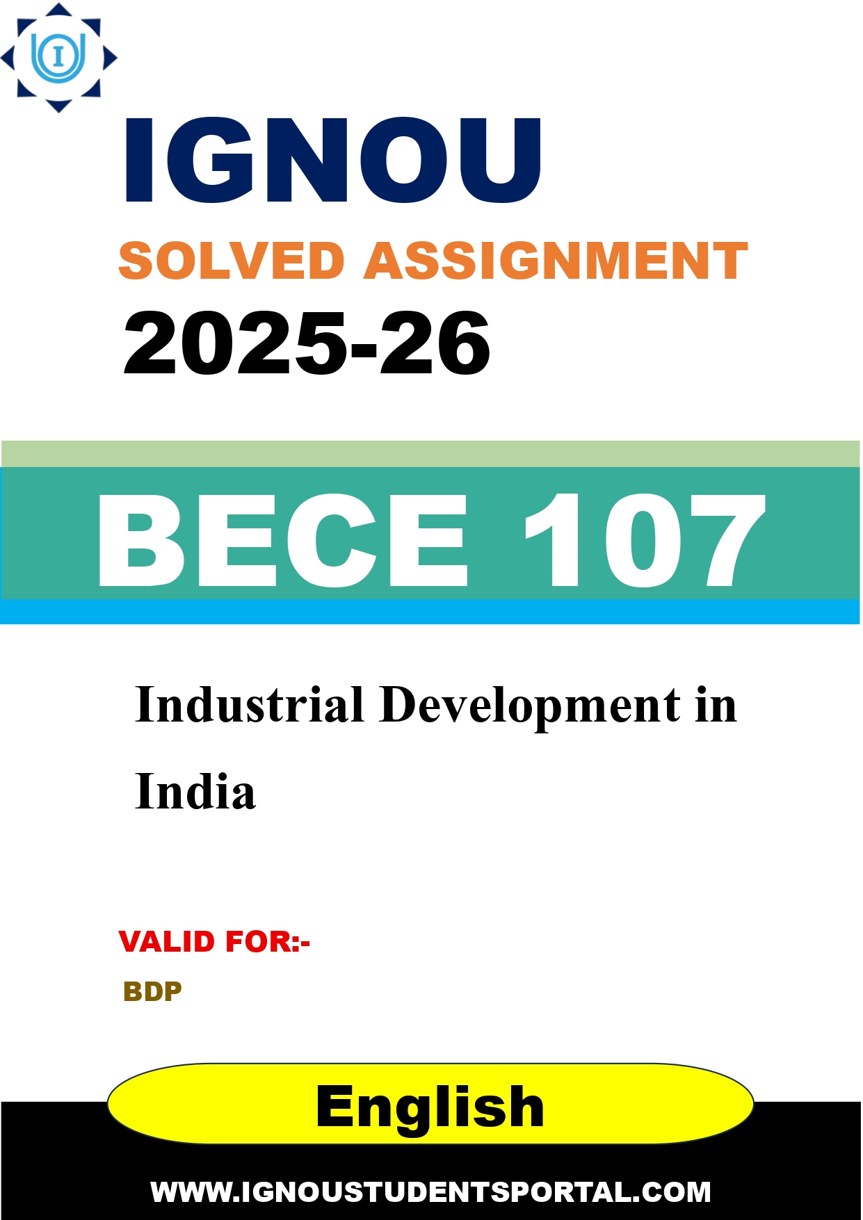 IGNOU BECE 107 Solved Assignment 2025-2026 (English Medium) – Download PDF