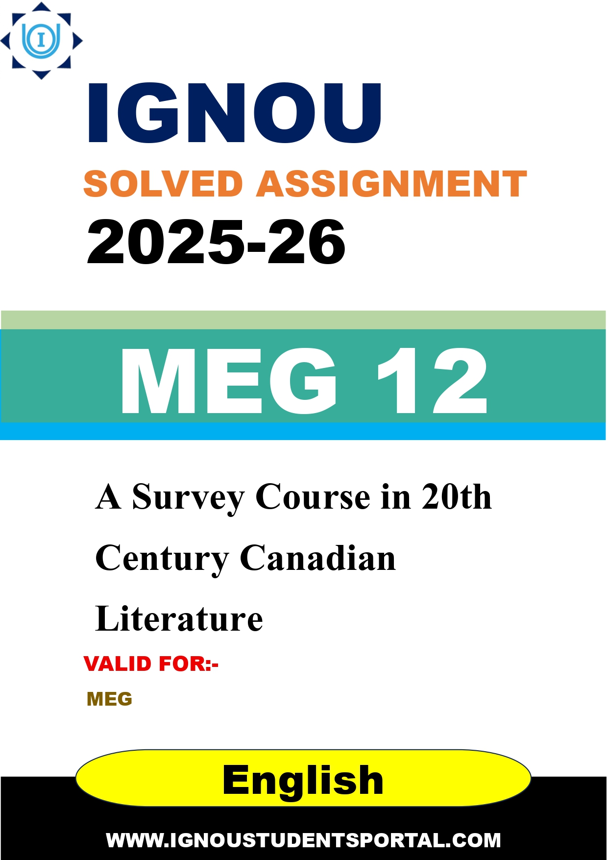 IGNOU MEG 12 Solved Assignment 2025-2026 (English Medium) – Download PDF