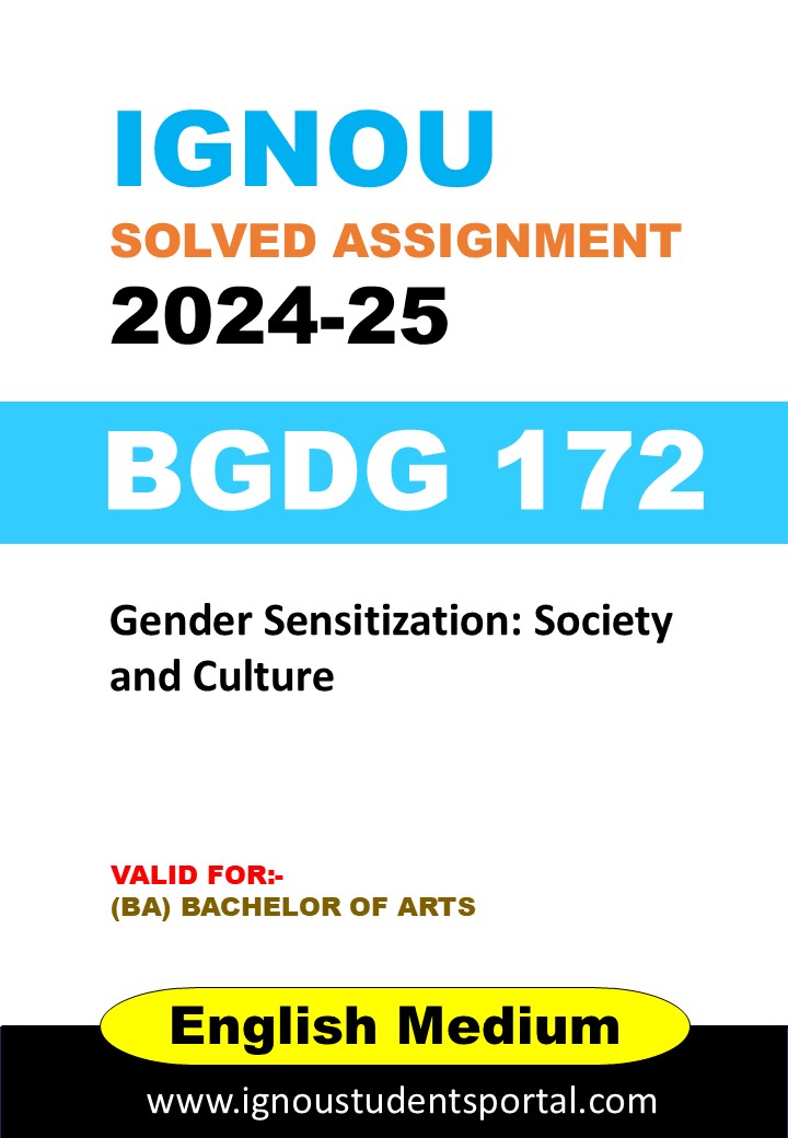 IGNOU BGDG 172 Solved Assignment 2024-25 (English Medium) – Download PDF