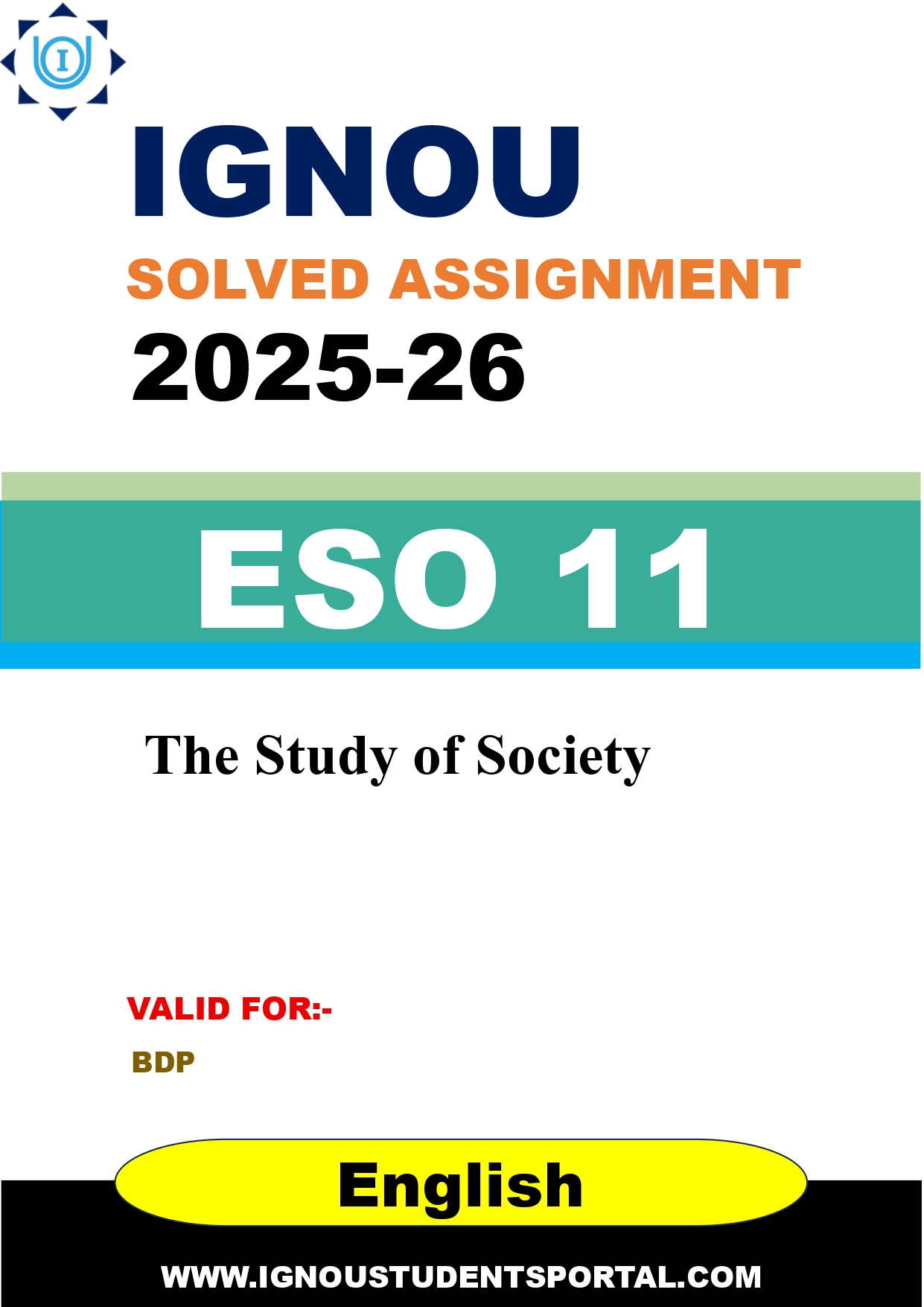 IGNOU ESO 11 Solved Assignment 2025-2026 (English Medium) – Download PDF