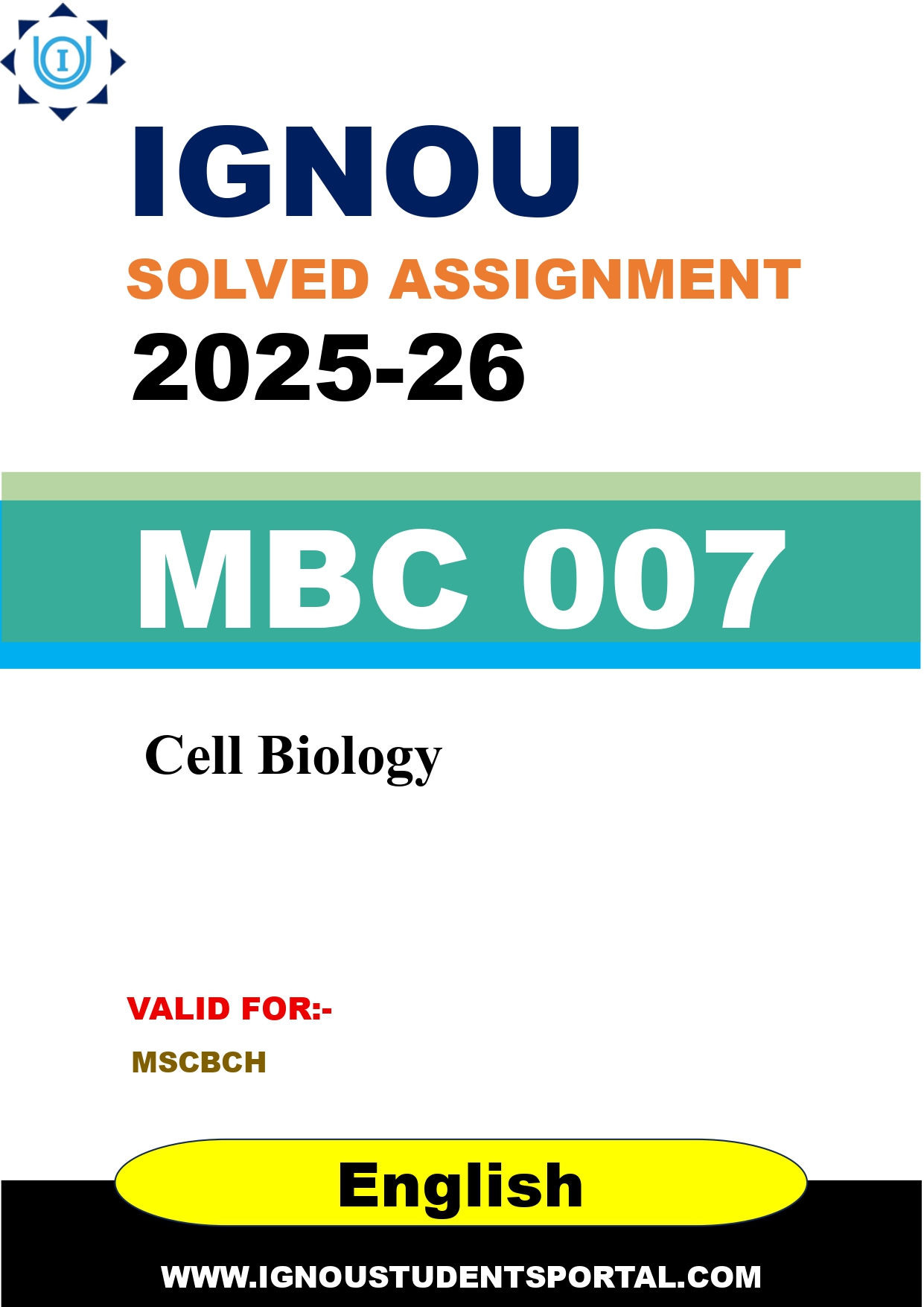 IGNOU MBC 007 Solved Assignment 2025-2026 (English Medium) – Download PDF