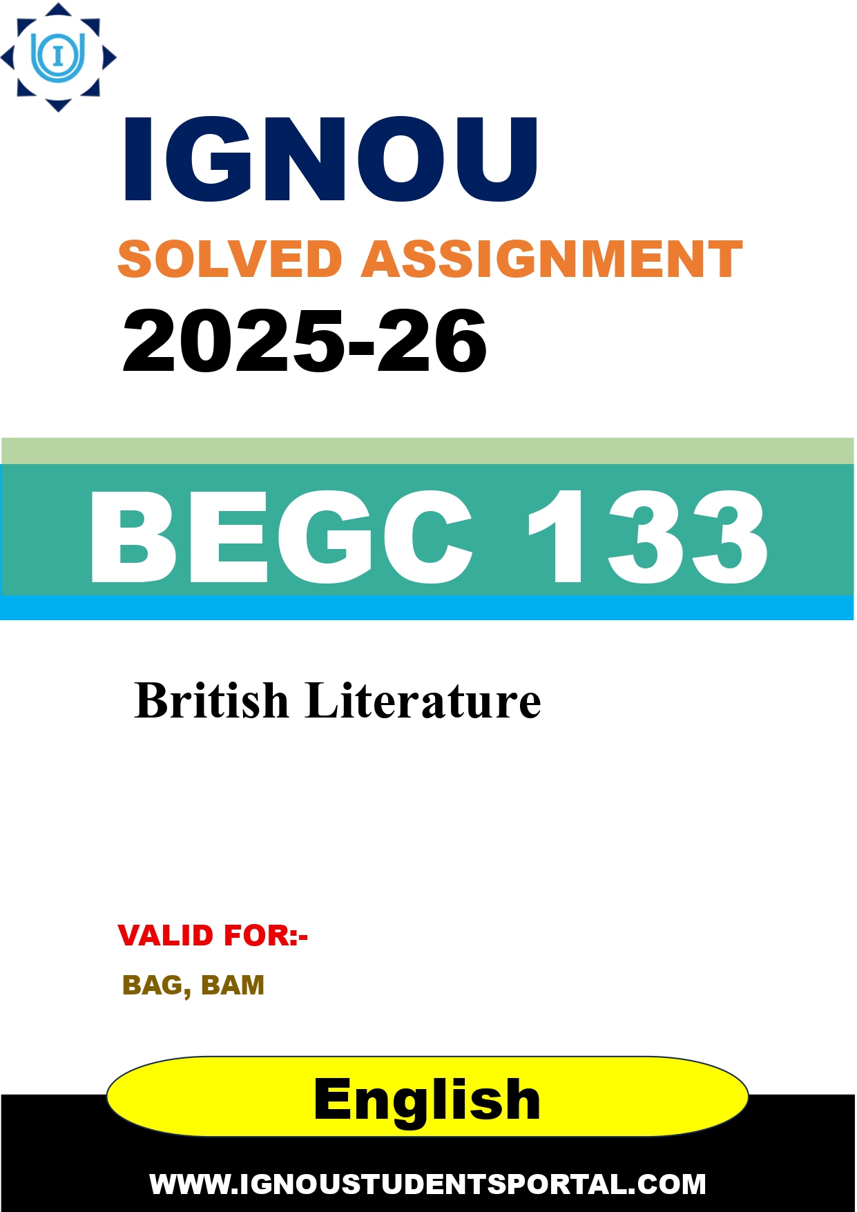 IGNOU BEGC 133 Solved Assignment 2025-2026 (English Medium) – Download PDF