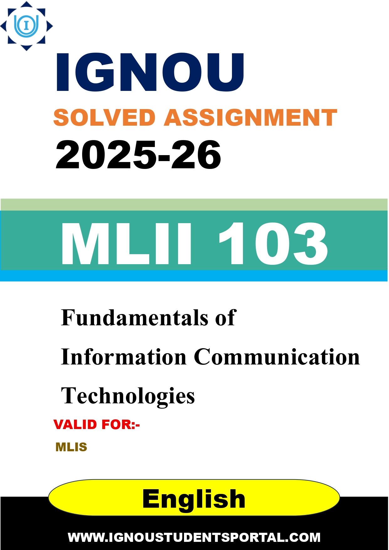 IGNOU MLII 103 Solved Assignment 2025-2026 (English Medium) – Download PDF
