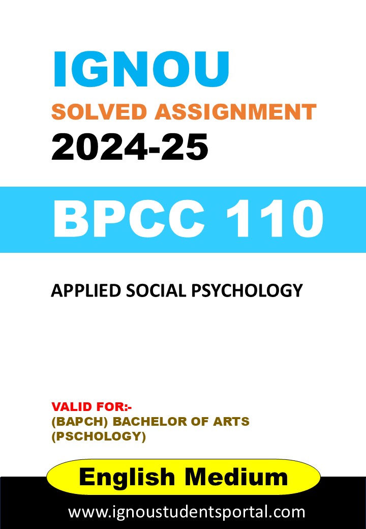 IGNOU BPCC 110 Solved Assignment 2024-25 (English Medium) – Download PDF