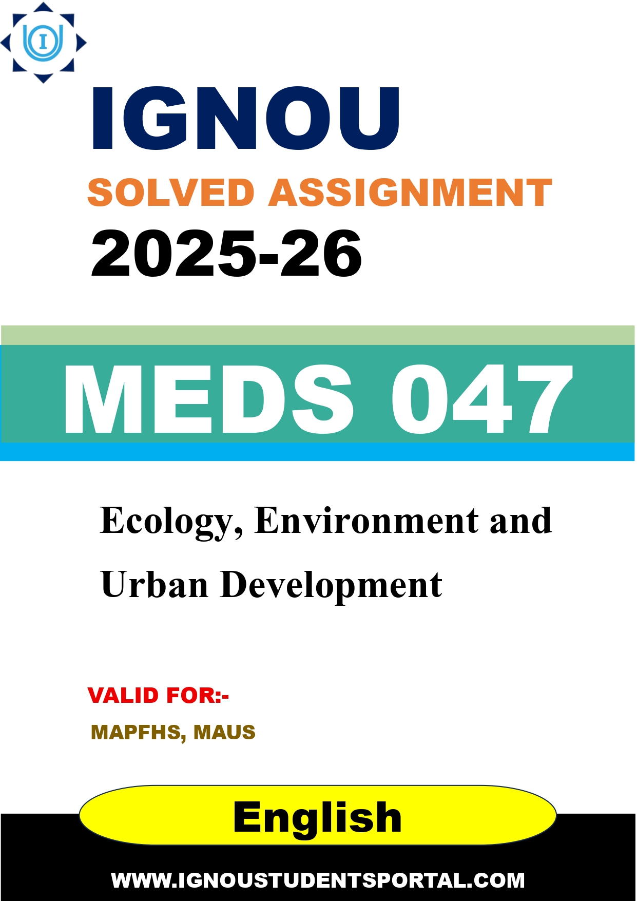 IGNOU MEDS 047 Solved Assignment 2025-2026 (English Medium) – Download PDF