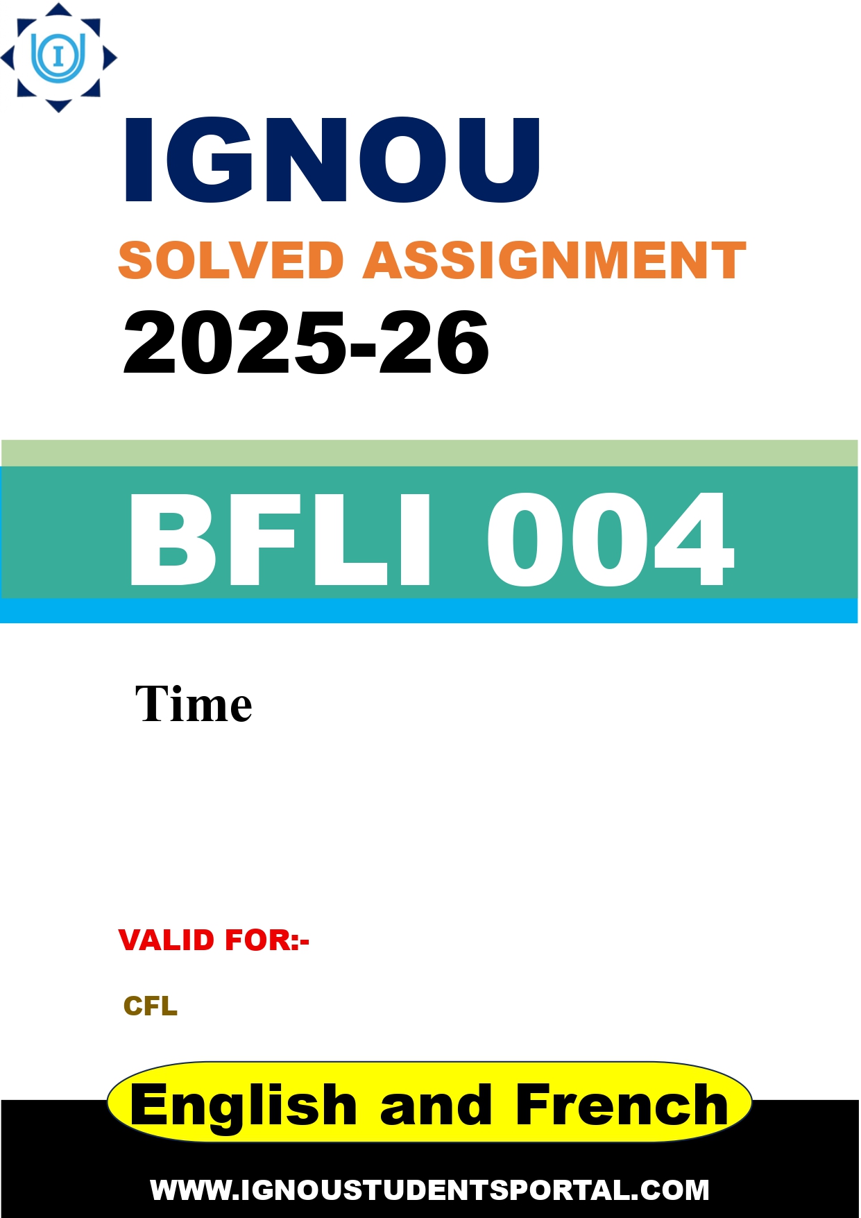 IGNOU BFLI 004 Solved Assignment 2025-2026 (English and French Medium) – Download PDF