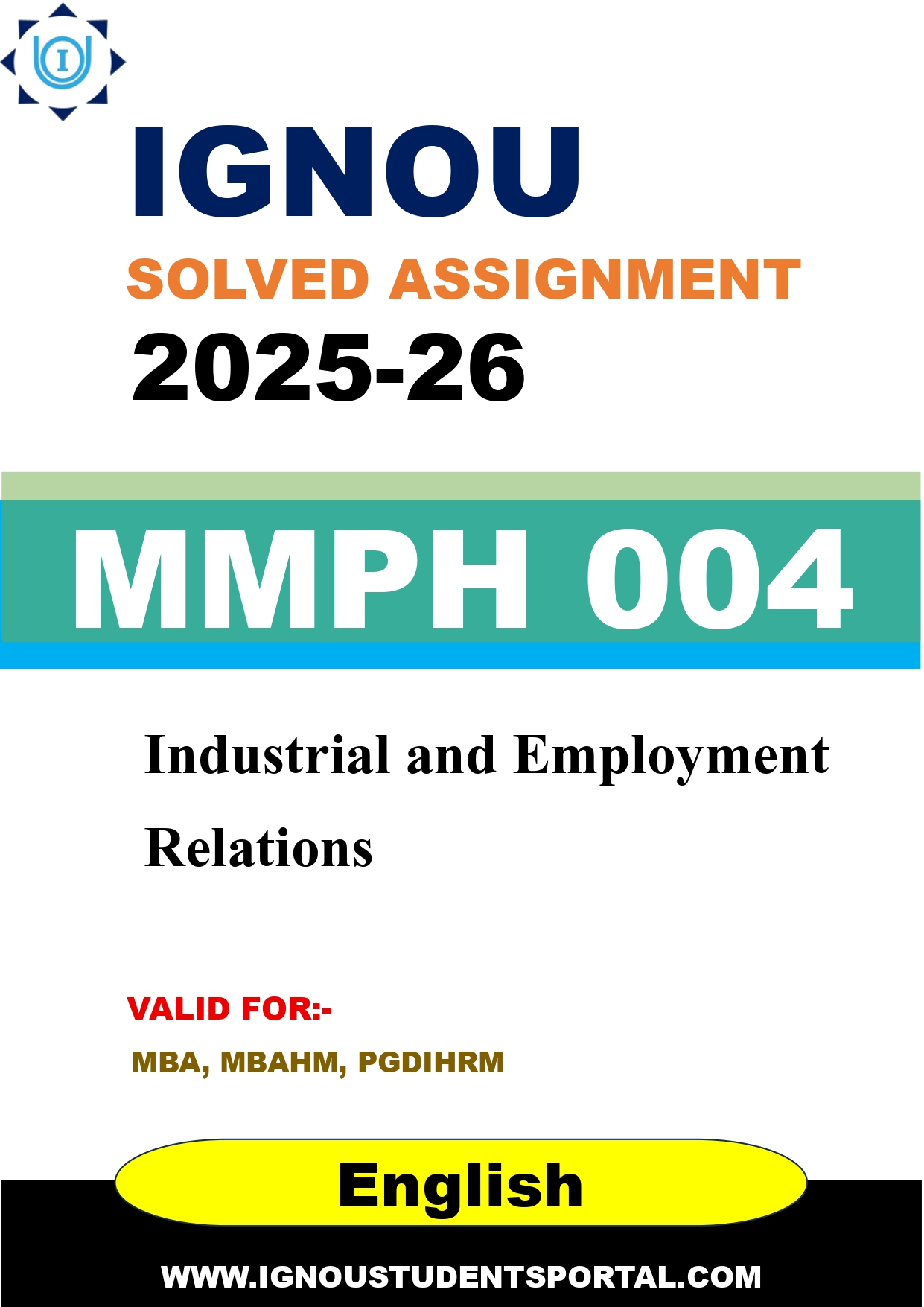 IGNOU MMPH 004 Solved Assignment 2025-2026 (English Medium) – Download PDF