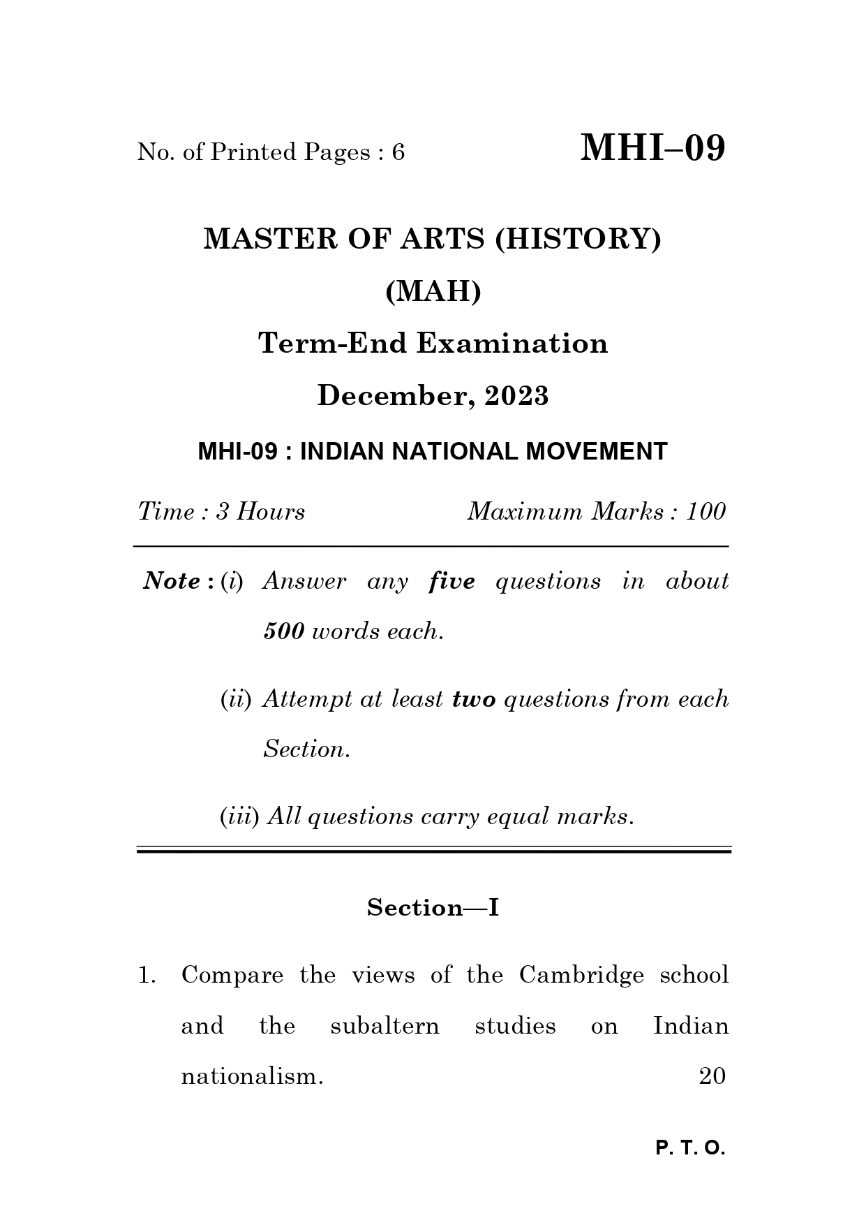 IGNOU MHI 09 Solved Previous Year Question Paper – December 2023 (Hindi Medium) – Download PDF