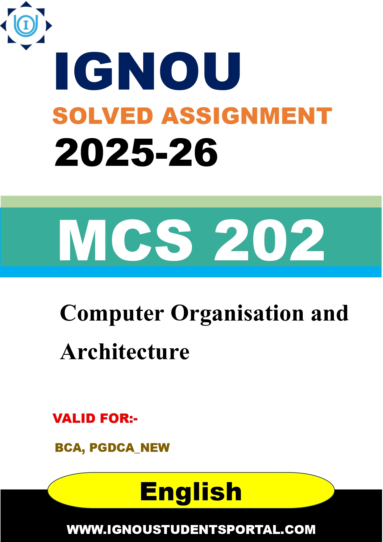 IGNOU MCS 202 Solved Assignment 2025-2026 (English Medium) – Download PDF