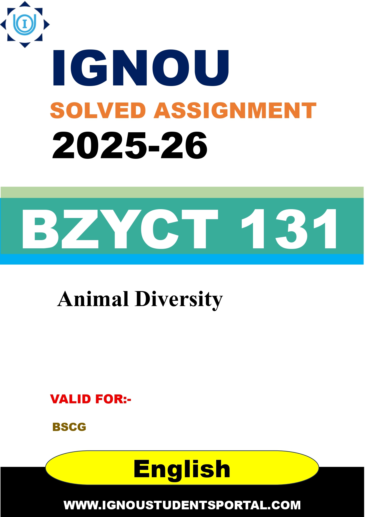 IGNOU BZYCT 131 Solved Assignment 2025-2026 (English Medium) – Download PDF