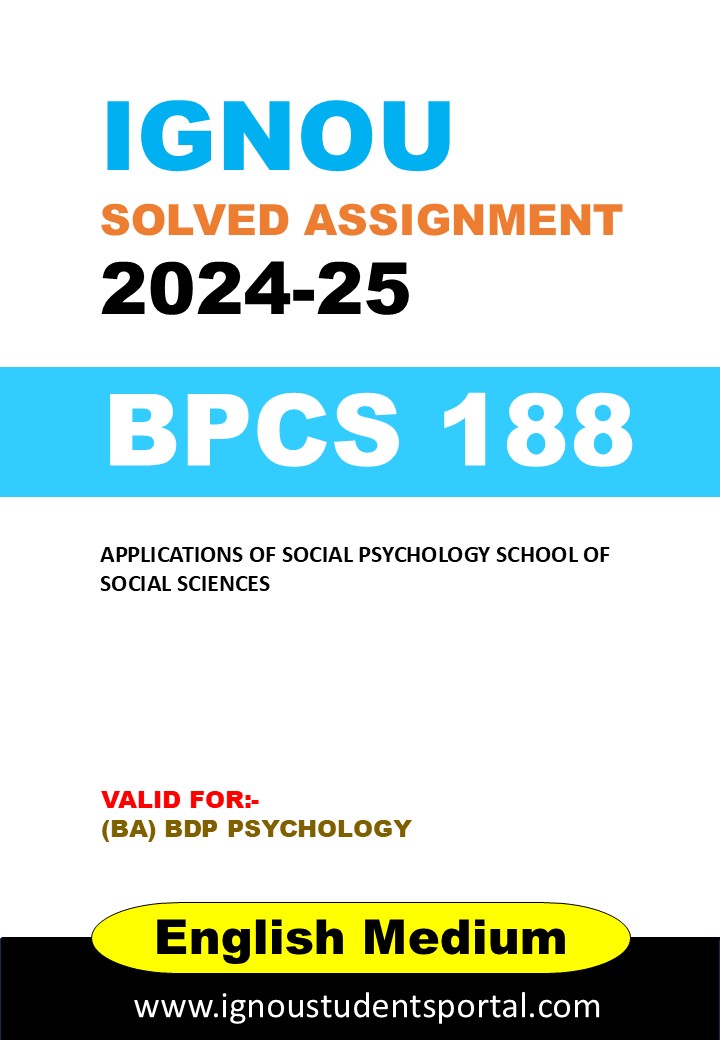 IGNOU BPCS 188 Solved Assignment 2024-25 (English Medium) – Download PDF