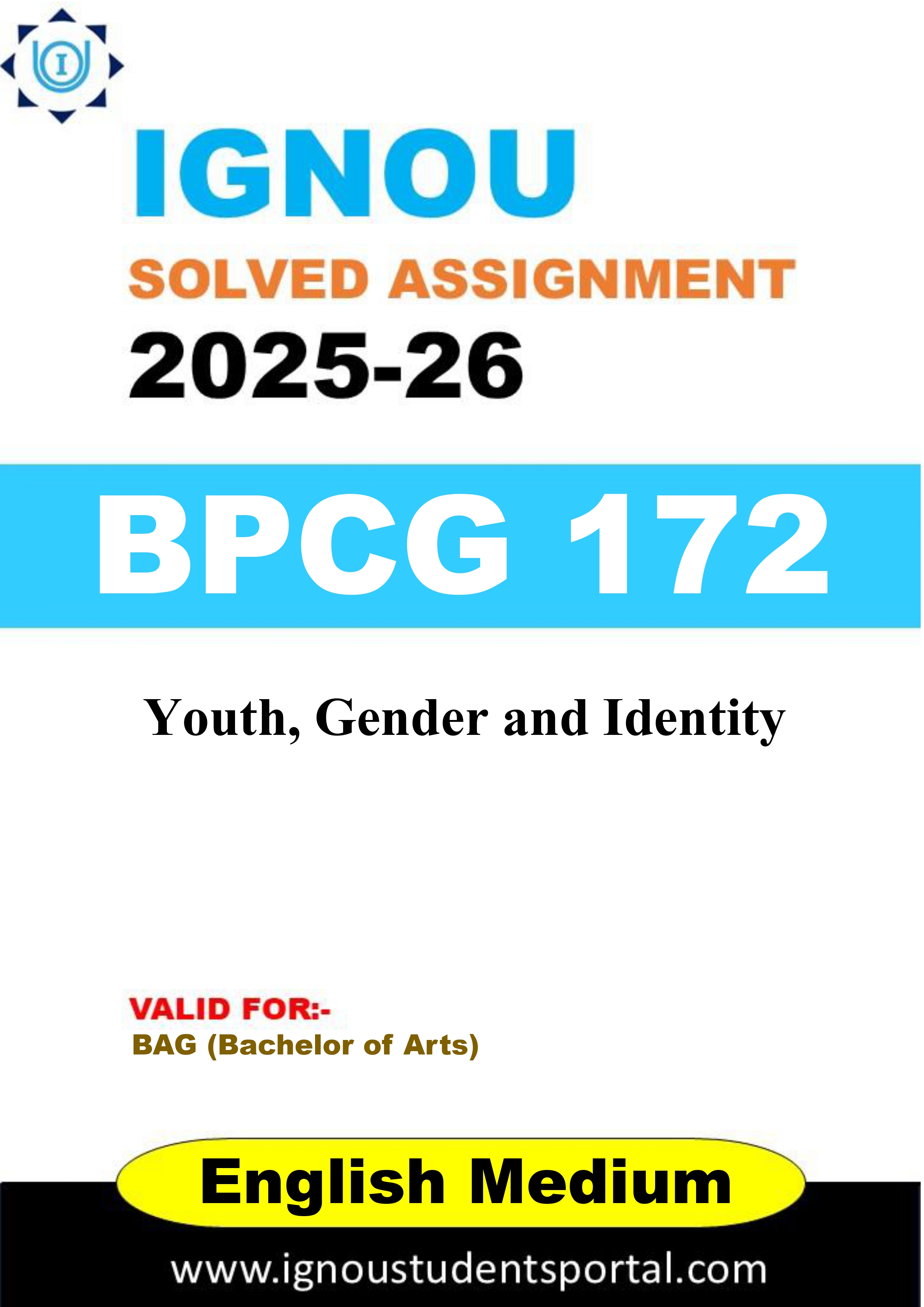 IGNOU BPCG 172 Solved Assignment 2025-2026 (ENGLISH Medium) – Download PDF