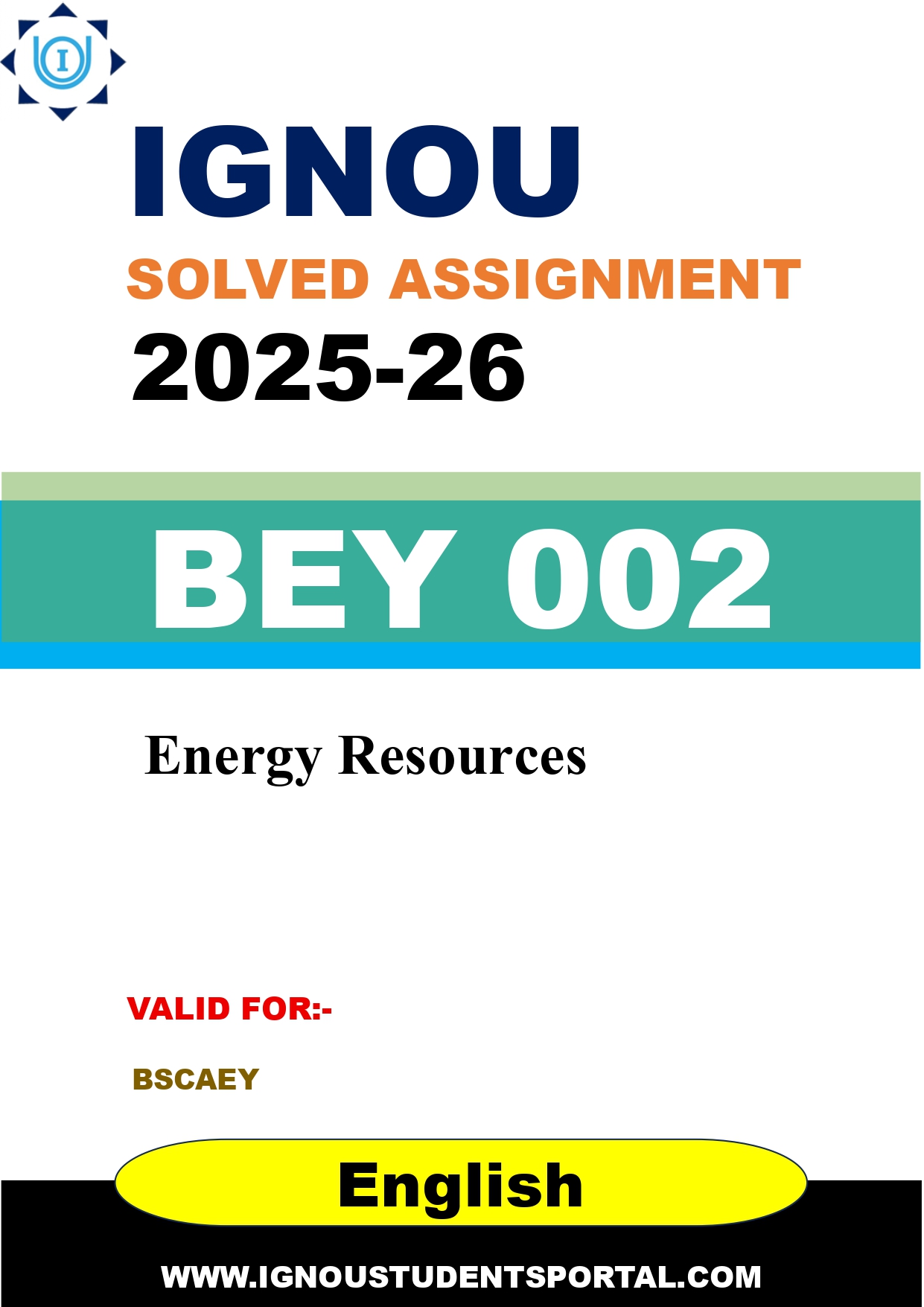 IGNOU BEY 002 Solved Assignment 2025-2026 (English Medium) – Download PDF