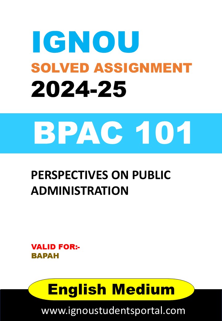 IGNOU BPAC 101 Solved Assignment 2024-25 (English Medium) – Download PDF