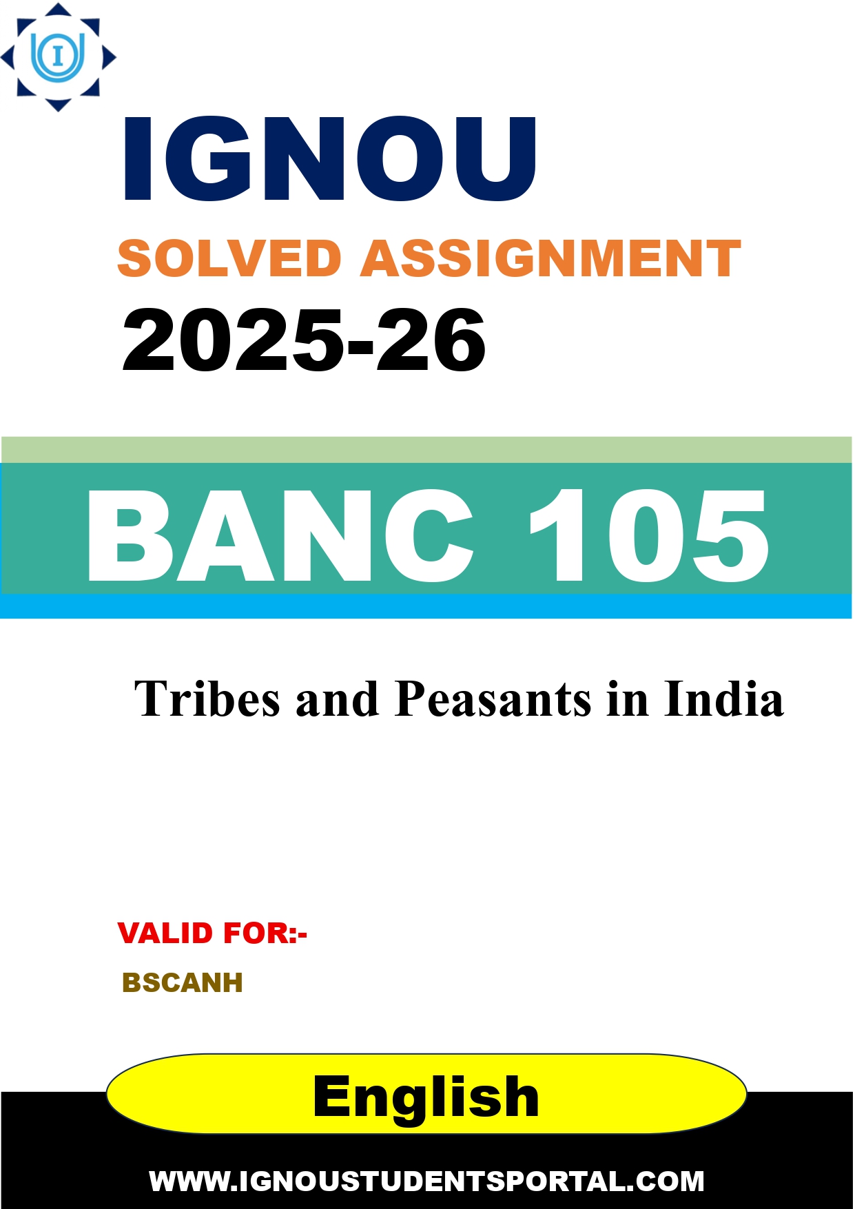 IGNOU BANC 105 Solved Assignment 2025-2026 (English Medium) – Download PDF