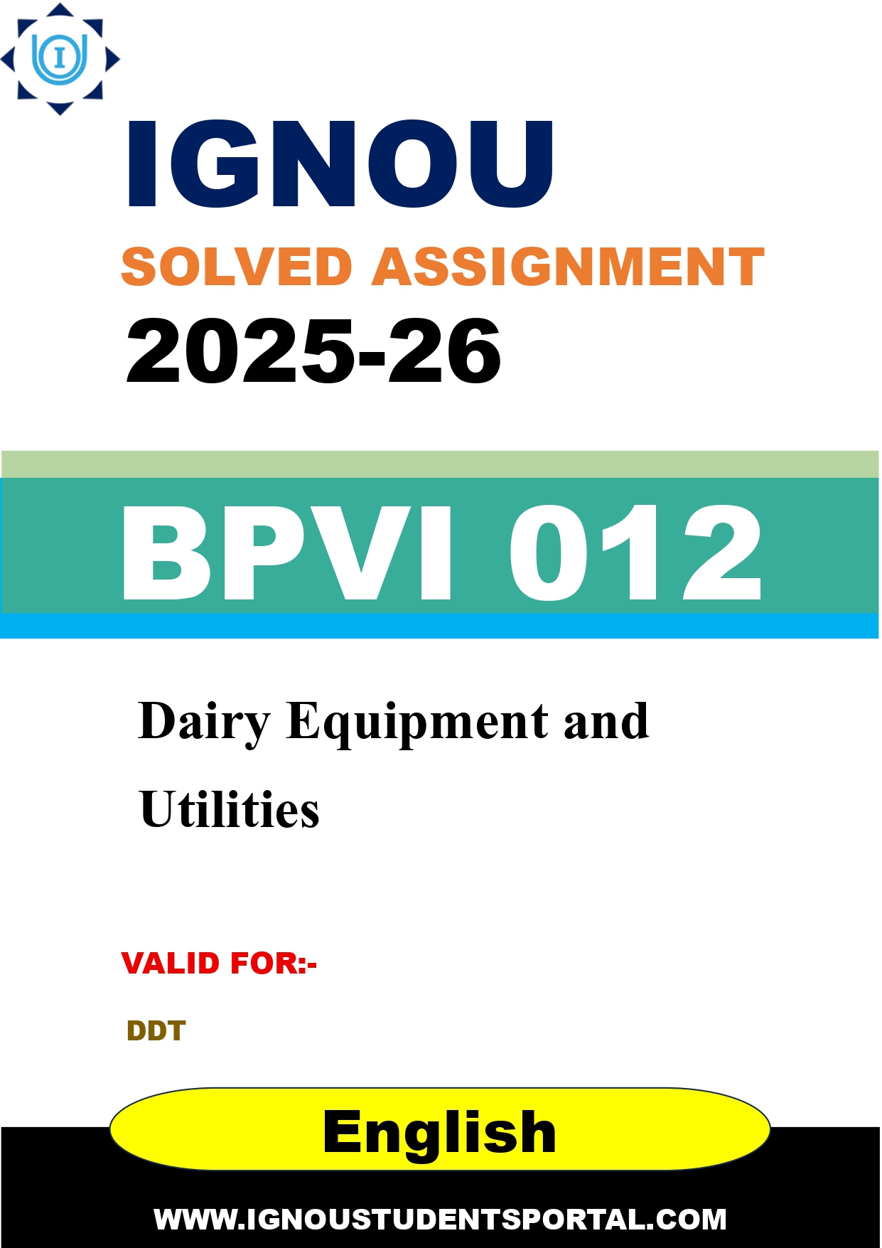 IGNOU BPVI 012 Solved Assignment 2025-2026 (English Medium) – Download PDF