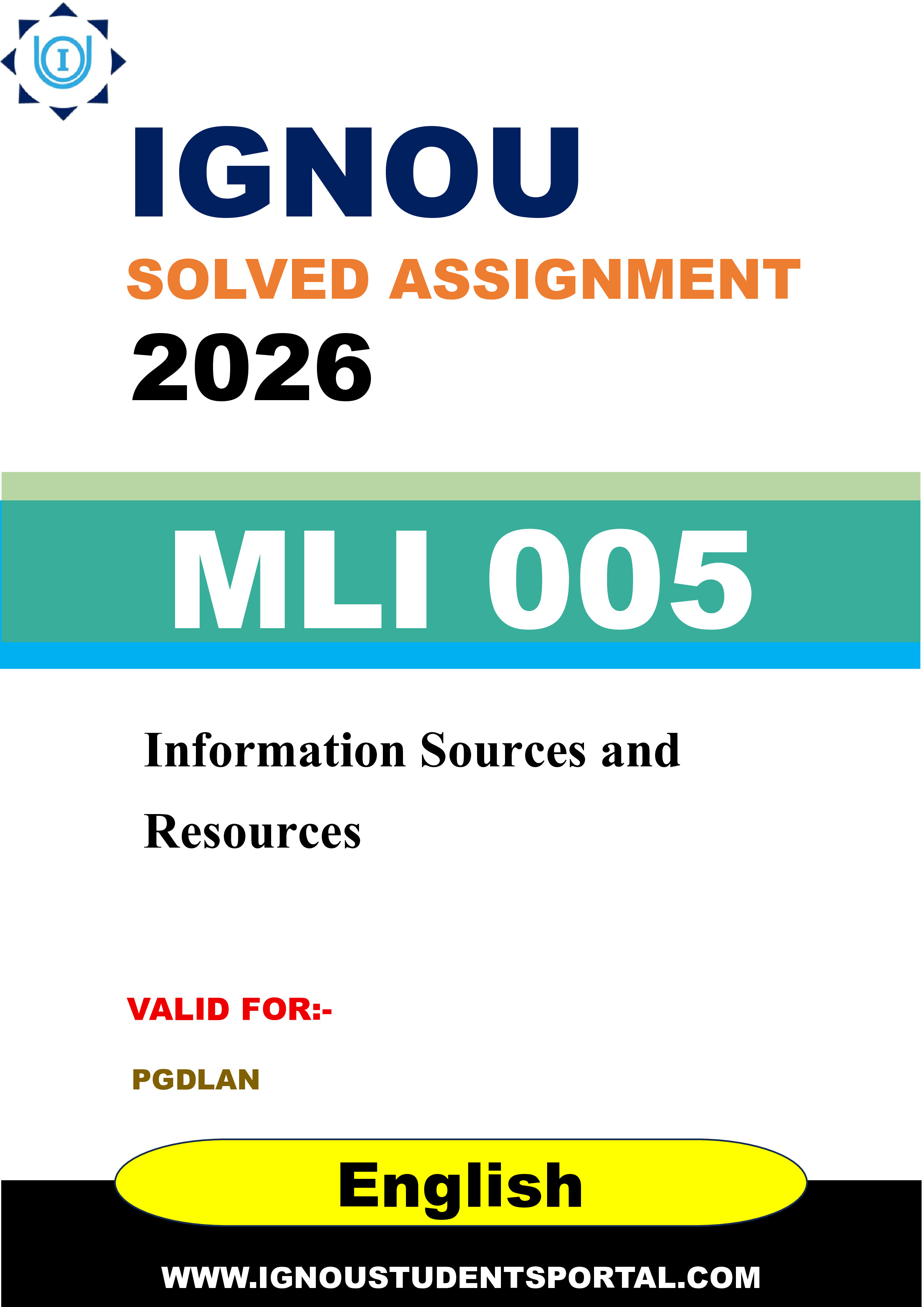IGNOU MLI 005 Solved Assignment 2026-26: Information Sources and Resources (English Medium) | IGNOU Students Portal