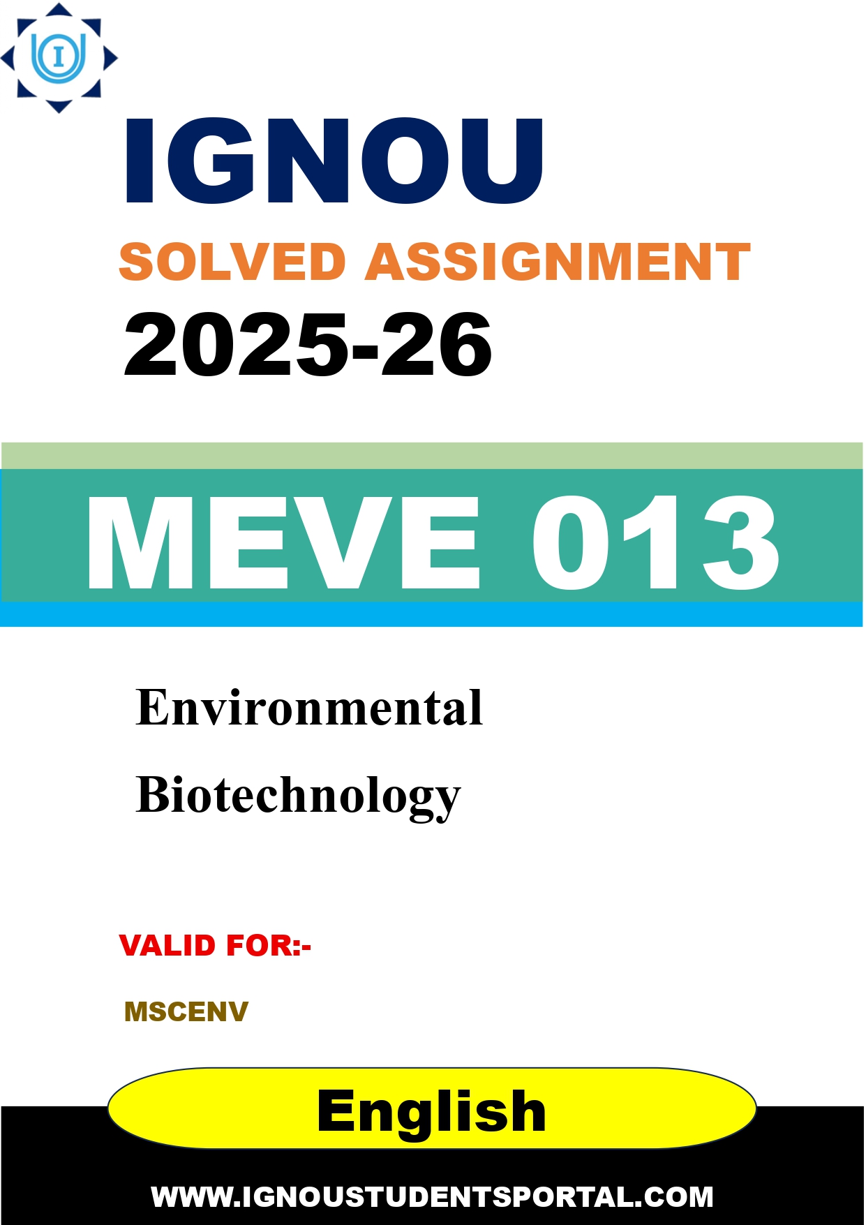 IGNOU MEVE 013 Solved Assignment 2025-2026 (English Medium) – Download PDF