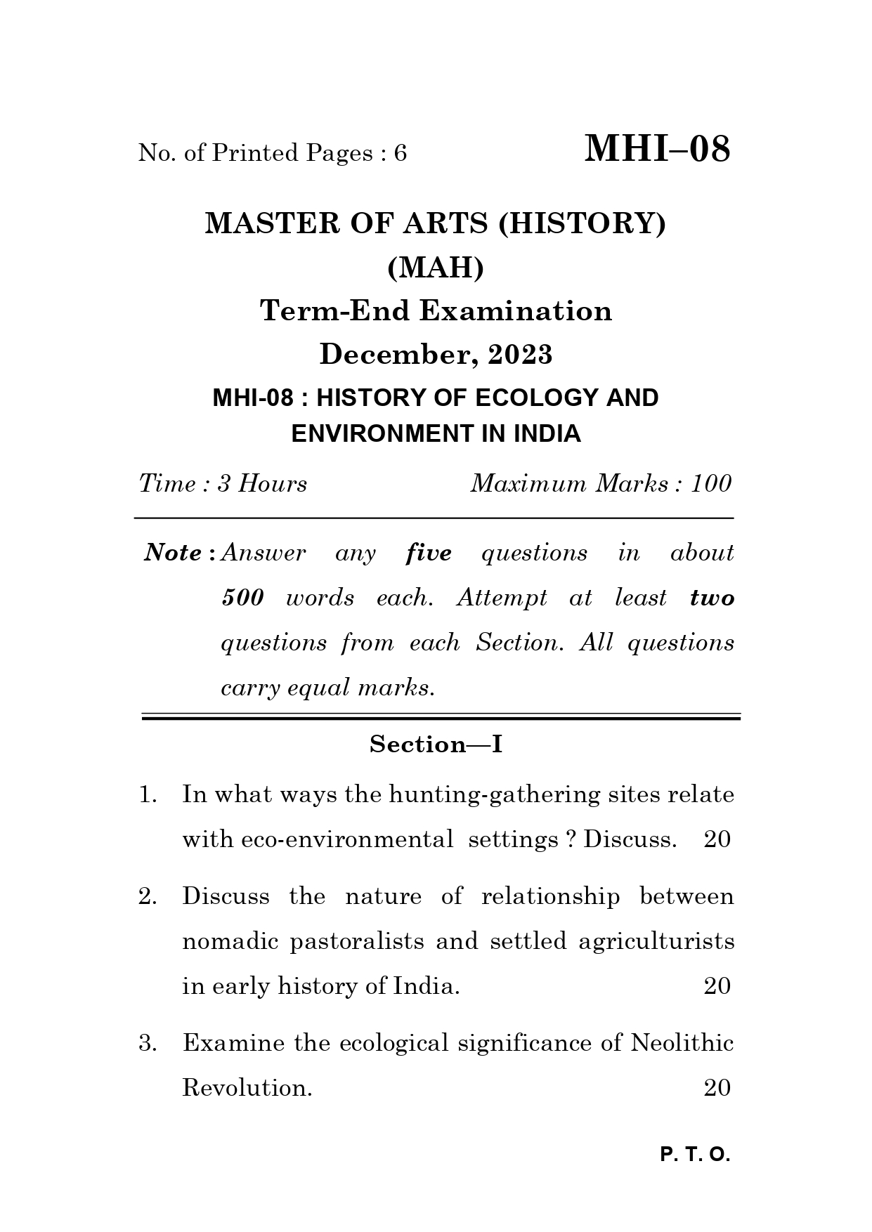 IGNOU MHI 08 Solved Previous Year Question Paper – December 2023 (English Medium) – Download PDF