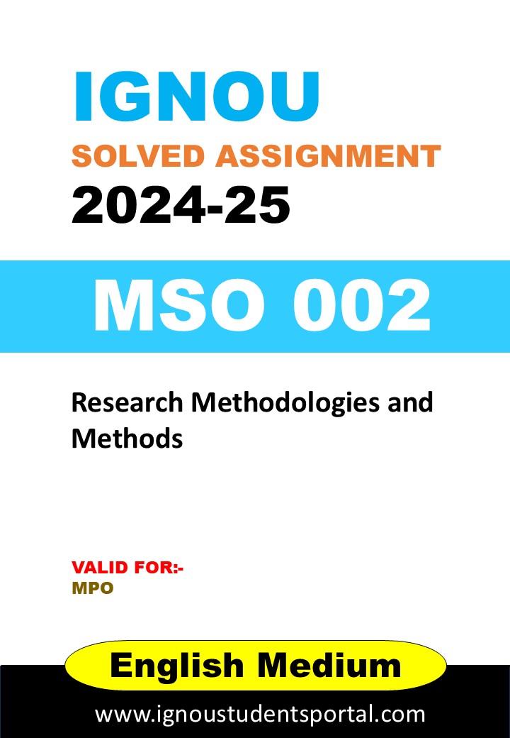 IGNOU MSO 002 Solved Assignment 2024-25 (ENGLISH Medium) – Download PDF