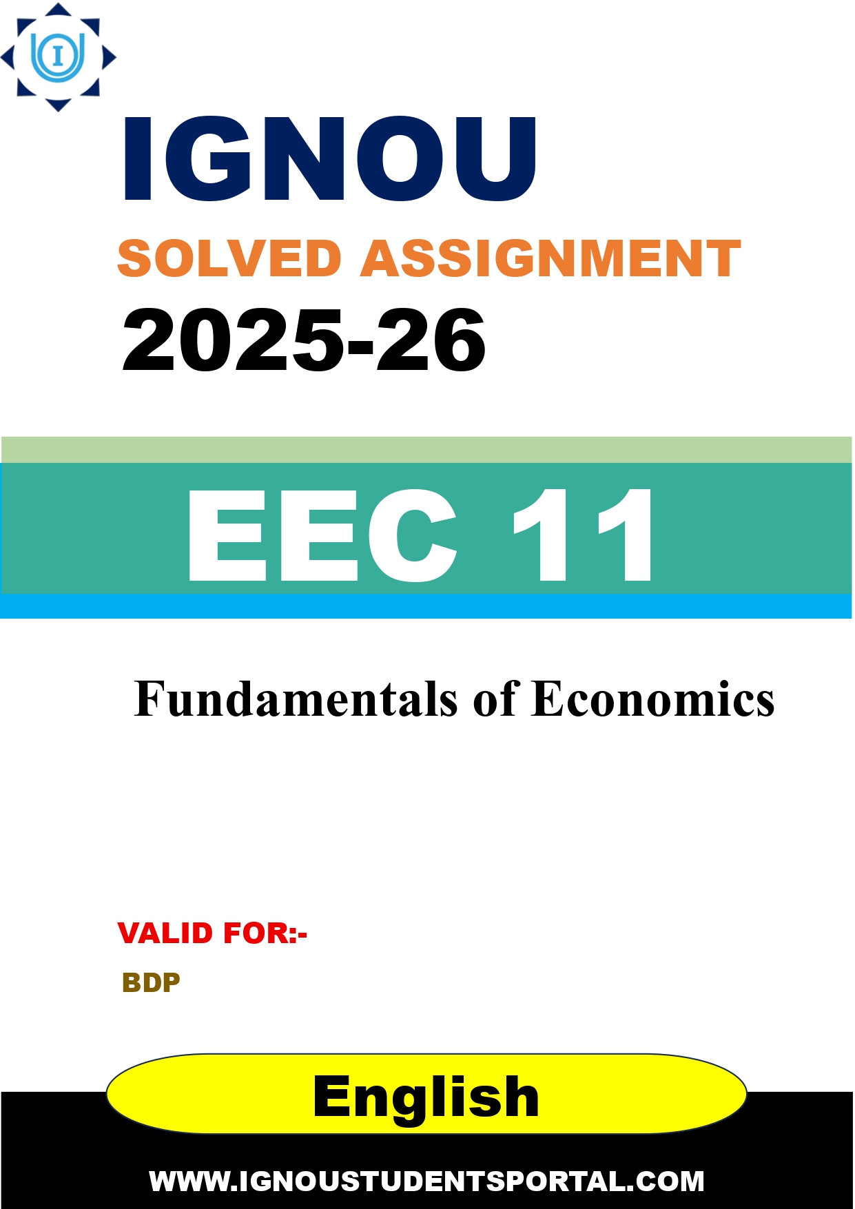 IGNOU EEC 11 Solved Assignment 2025-2026 (English Medium) – Download PDF